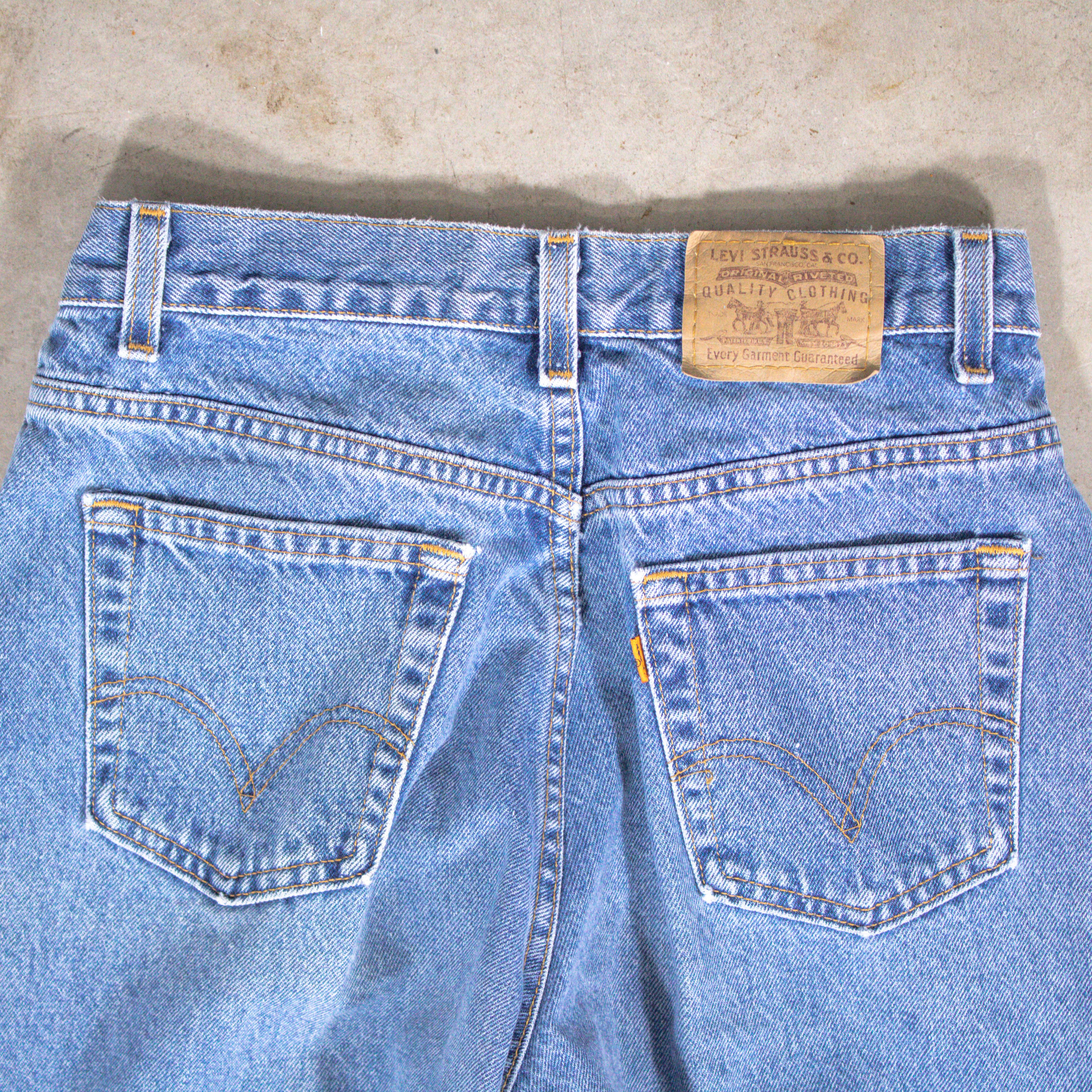 Levi's Vintage Clothing × Vintage Vintage 1990's Levis 963 Orange Tab Light Wash Denim Pant's Size US 28 / EU 44 - 13 Thumbnail