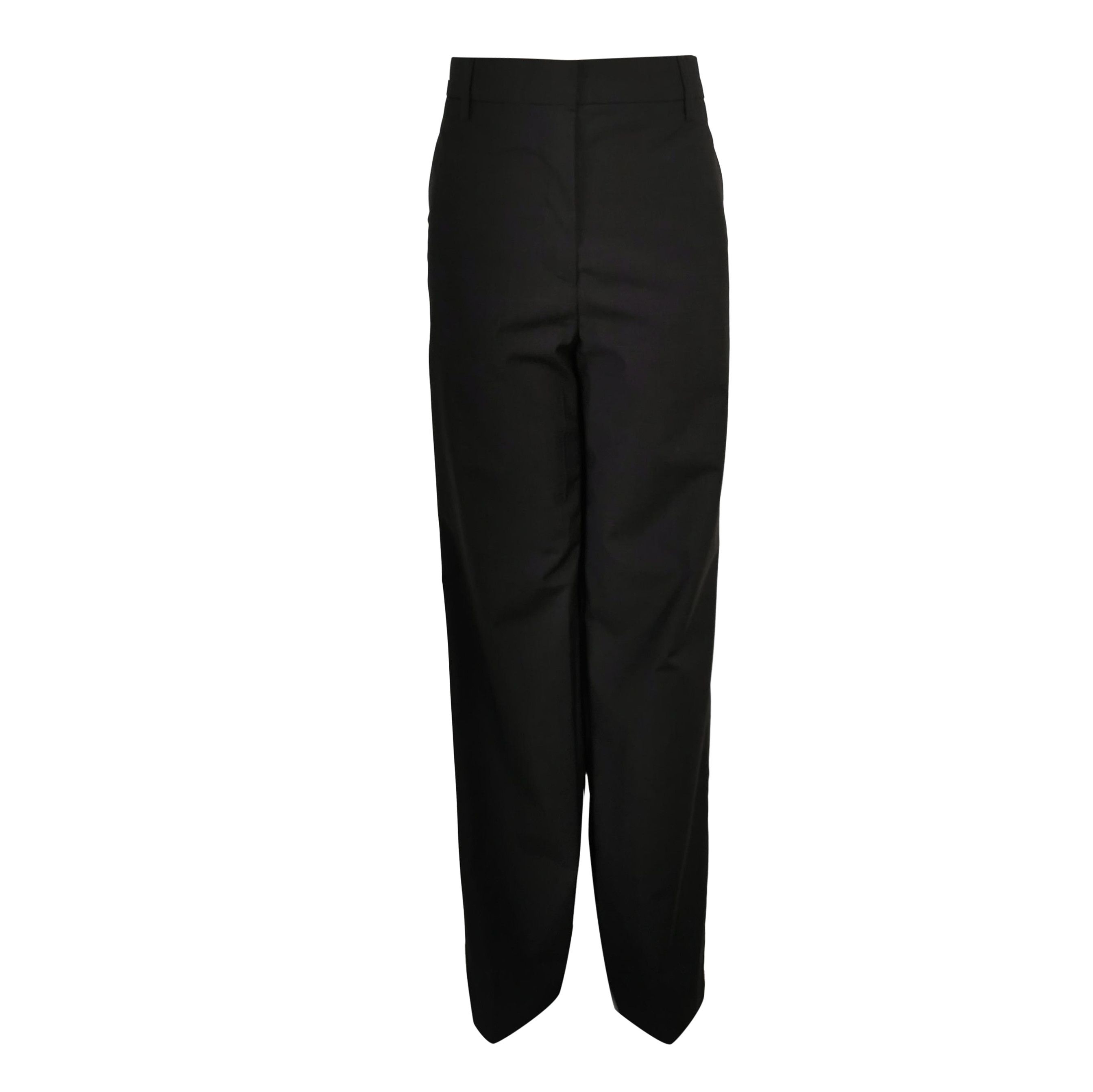 Prada Prada Black Wool Straight-Leg Trousers Size 42 0089 Size 42" / US 20 - 1 Thumbnail