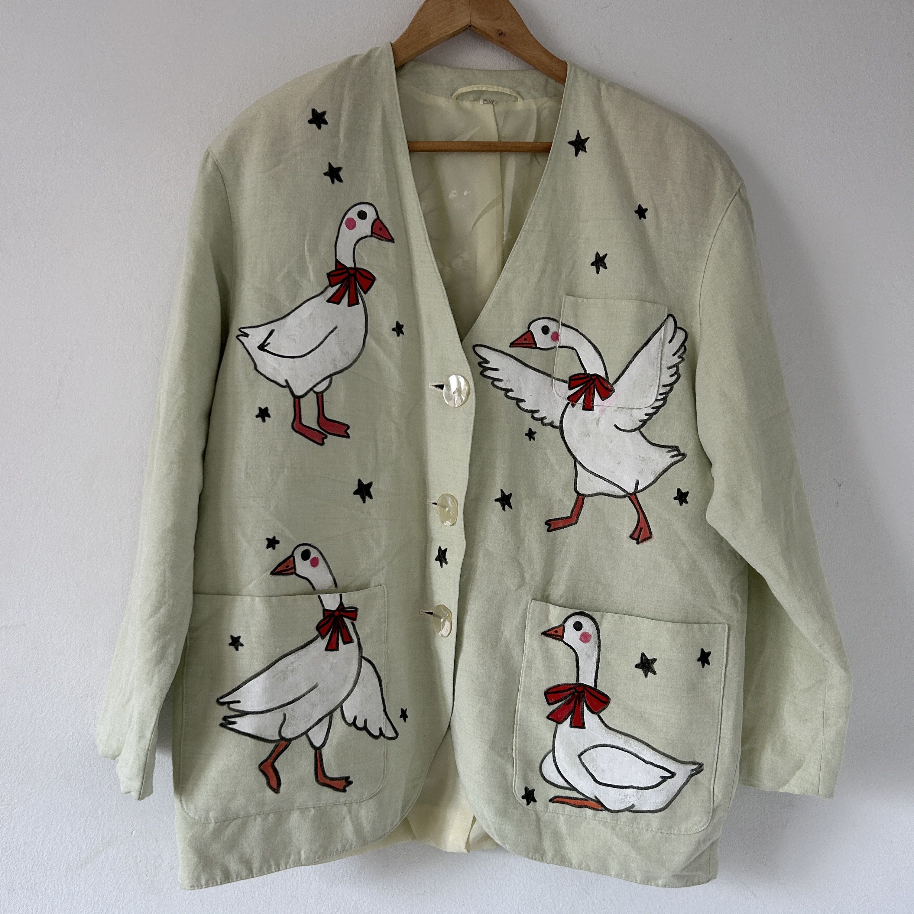 Vintage Silly goose custom made cottagecore green jacket Size L / US 10 / IT 46 - 3 Thumbnail