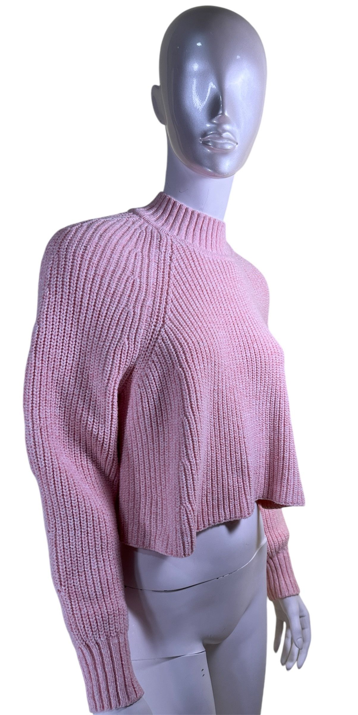 Club Monaco Pink Crop Sweater Cotton Size S / US 4 / IT 40 - 2 Thumbnail