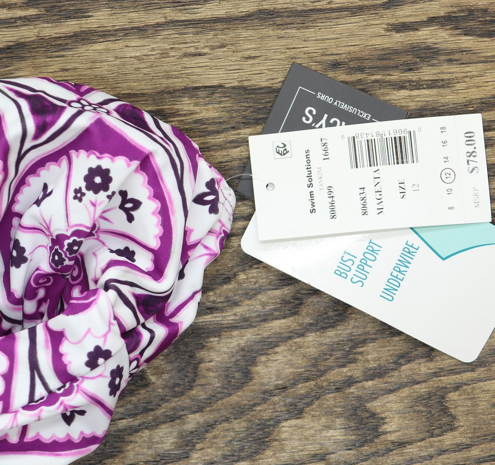 Other Nwt Swim Solutions V-neck Swim Top 806834 Magenta Purple 12 Size ONE SIZE - 3 Thumbnail