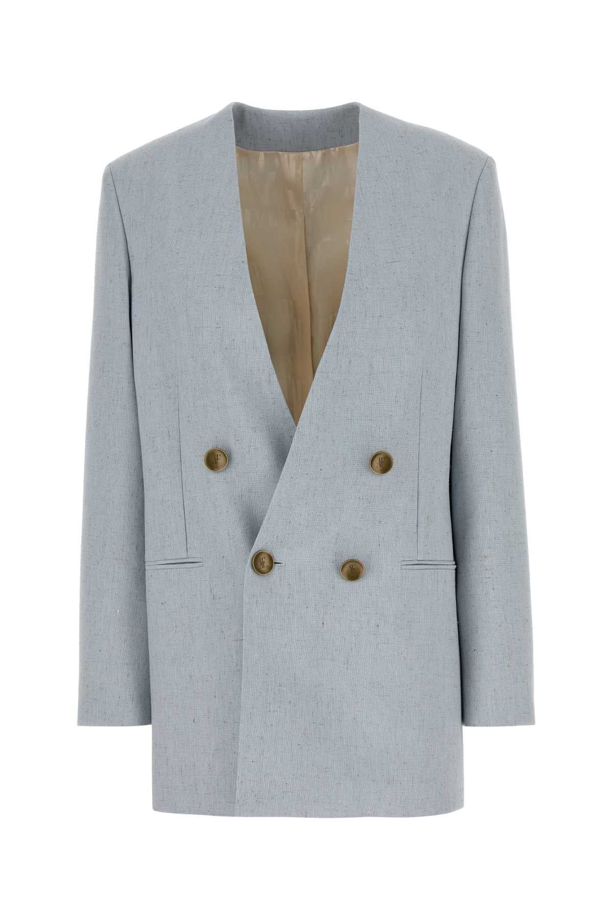 Melange Light-Blue Jersey Blazer