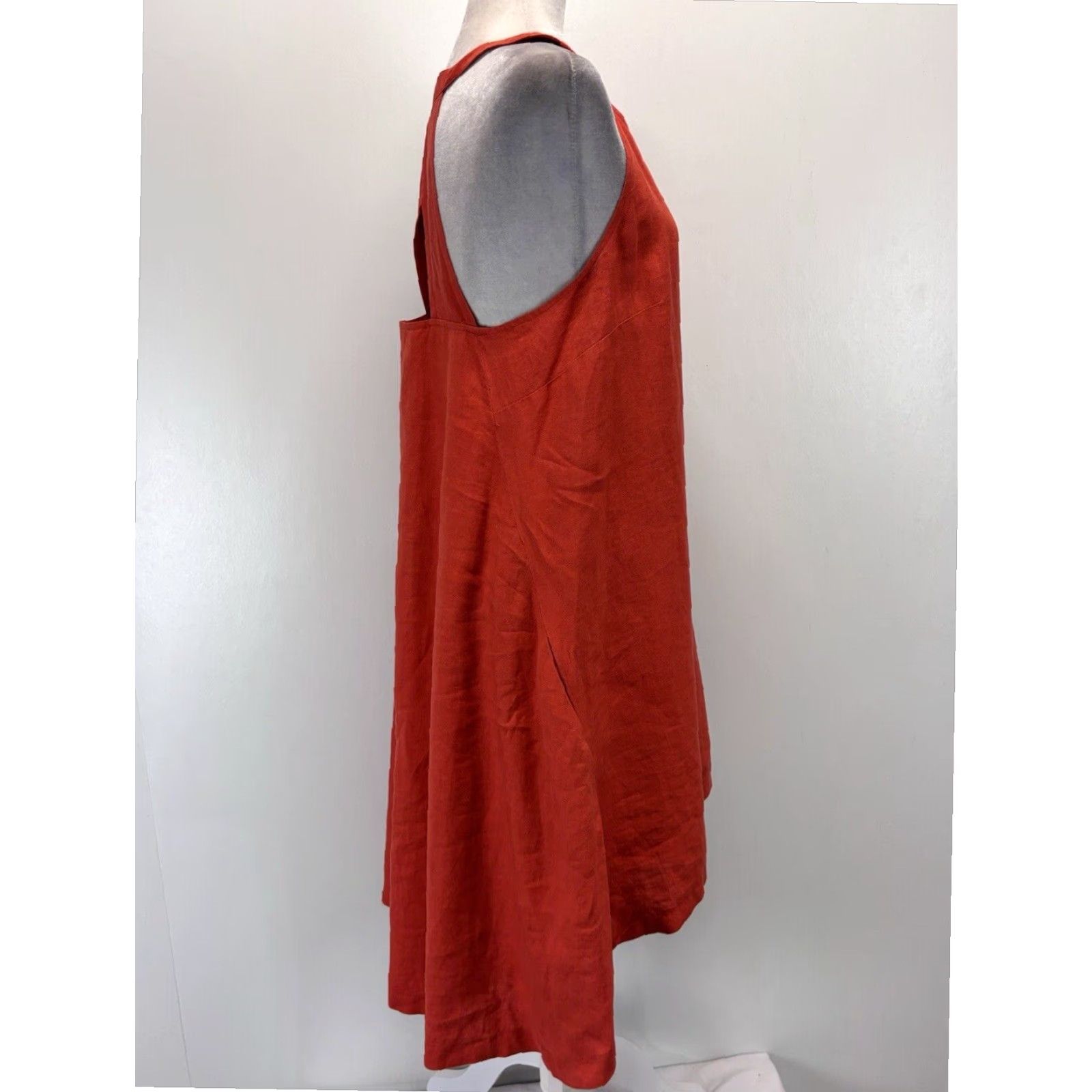 Banana Republic Banana Republic Orange Linen Swing Dress Women's Size 10 Sleeveless Racerback Beach Casual Summer Size L / US 10 / IT 46 - 2 Thumbnail