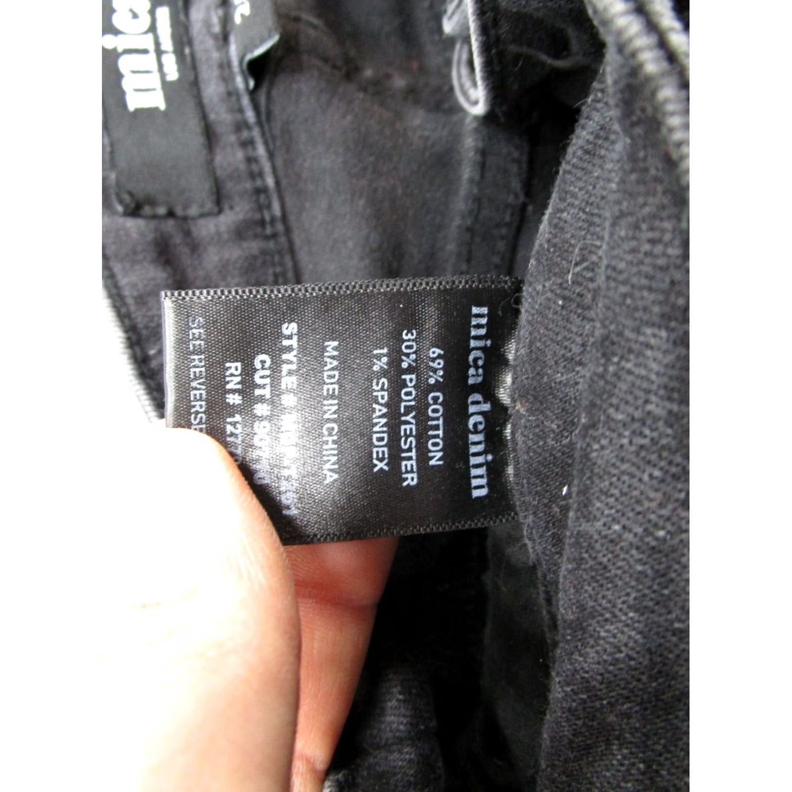 Vintage Mica Los Angeles Women's Black Stretch Denim High Rise Raw Hem Jeans Size 25 Size 42" / US 20 - 5 Thumbnail