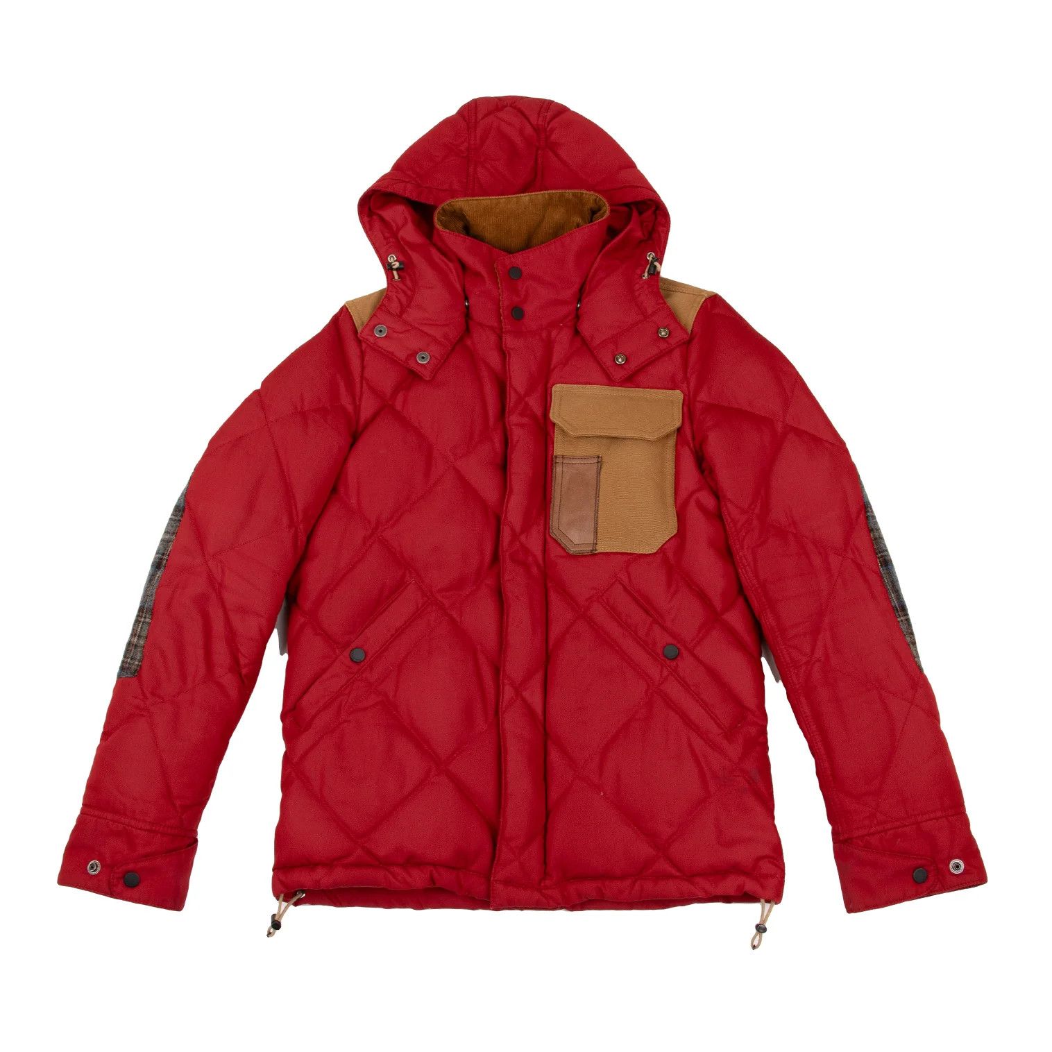 Junya Watanabe Quilted Down Hooded Jacket in Red, Size XS Size US XS / EU 42 / 0 - 1 Thumbnail