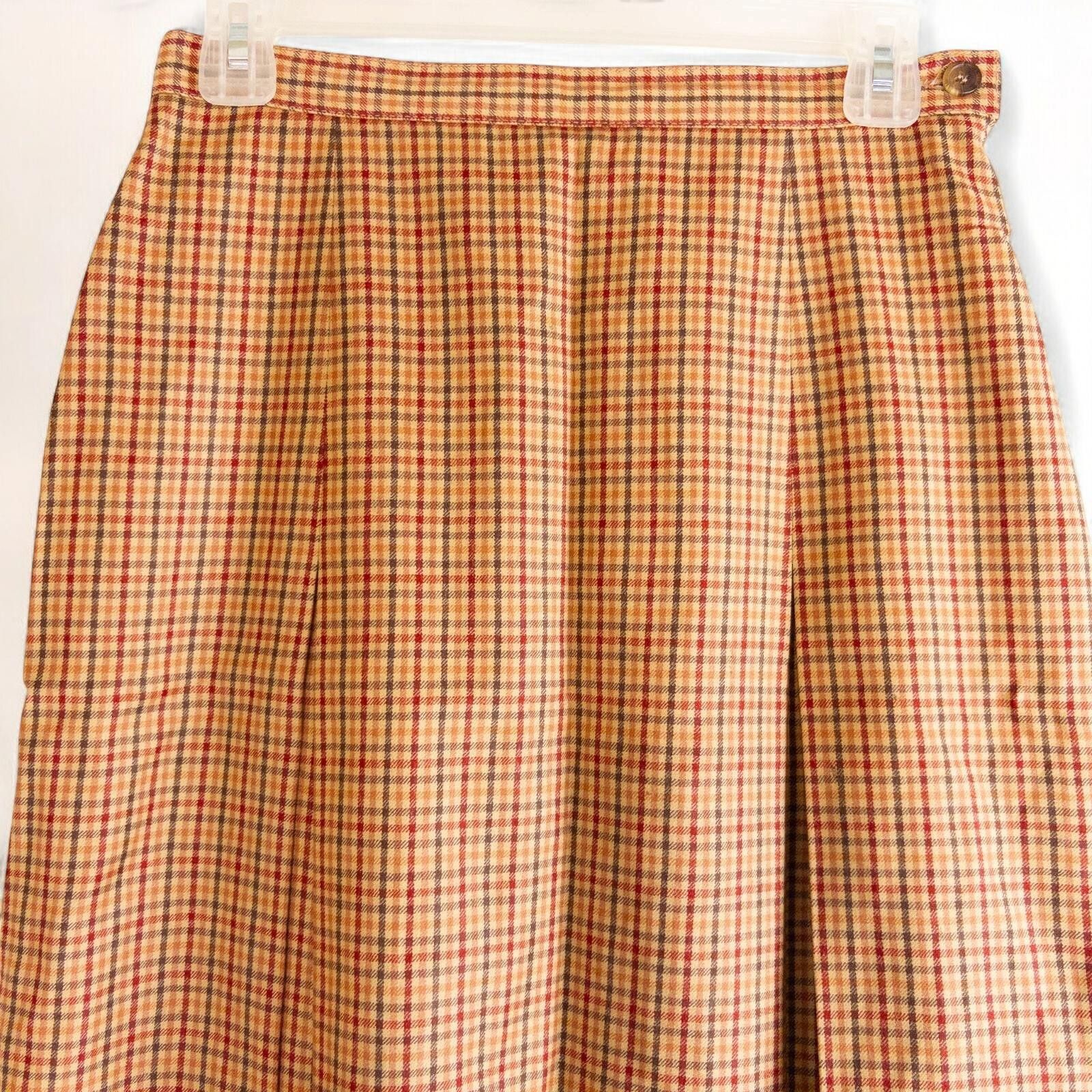 Other Laura Ashley Orange Red Plaid Skirt Womens Small / Medium Size 32" / US 10 / IT 46 - 6 Thumbnail