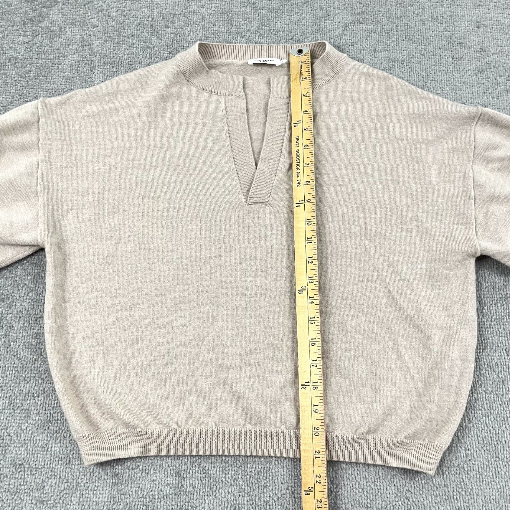 Vintage The Reset R Label Sweater Womens Medium Brown 100% Wool Split Neck Casual Preppy Size M / US 6-8 / IT 42-44 - 4 Thumbnail