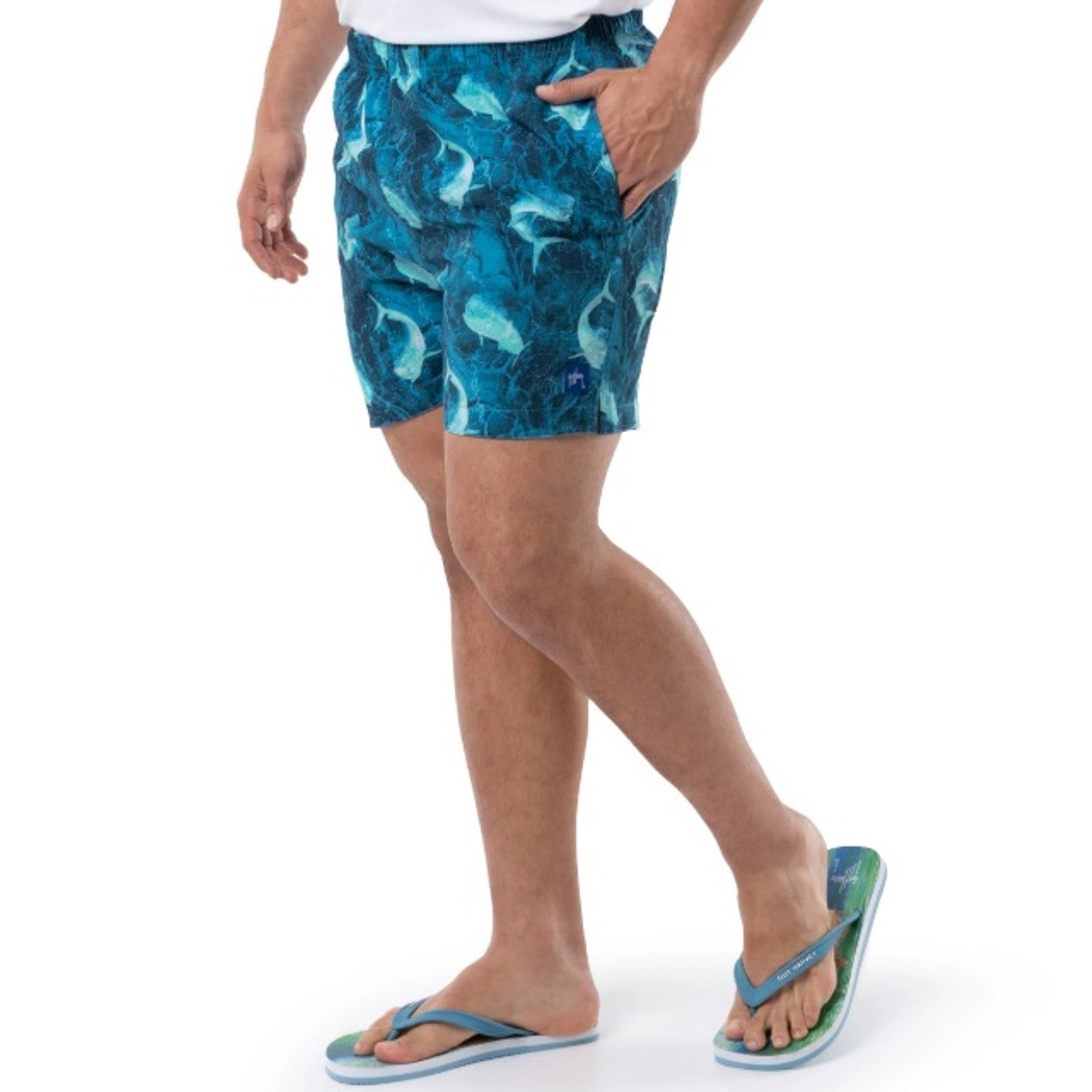 Guy Harvey Guy Harvey Men's Scuba Blue Bros 5" Volley Swim Trunk Size S Size US 28 / EU 44 - 2 Thumbnail