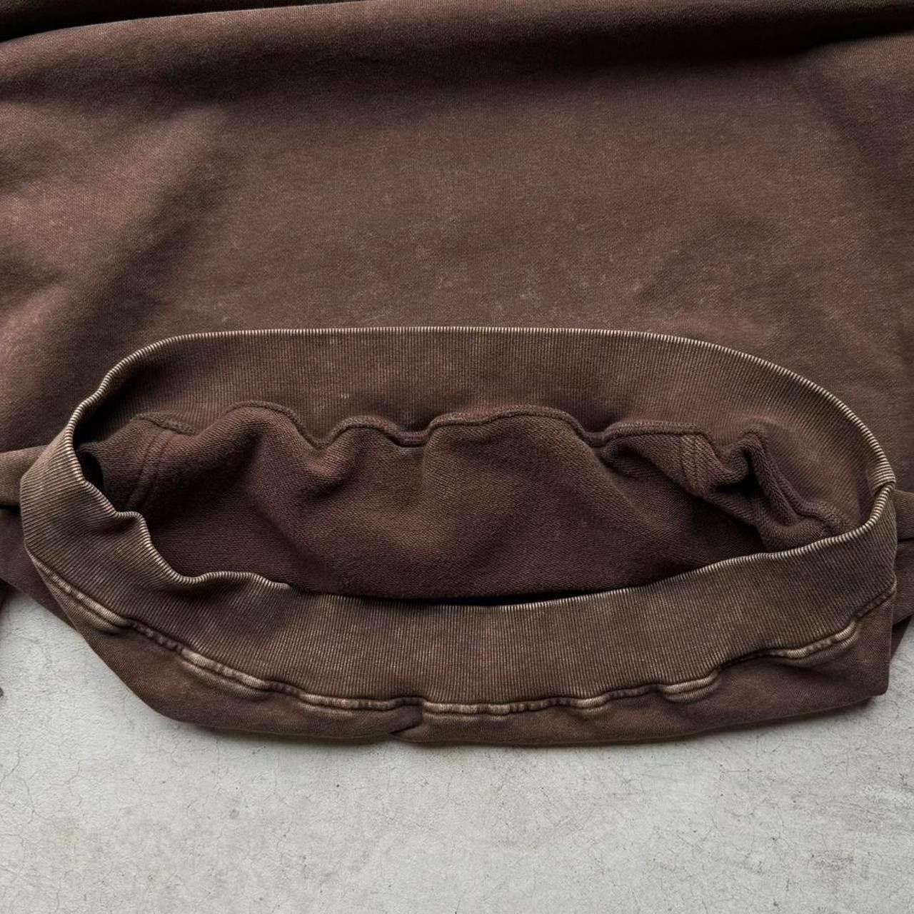 Vintage Vintage Style Heavy Weight Terry Brown Hooded Sweatshirt Size US L / EU 52-54 / 3 - 4 Thumbnail
