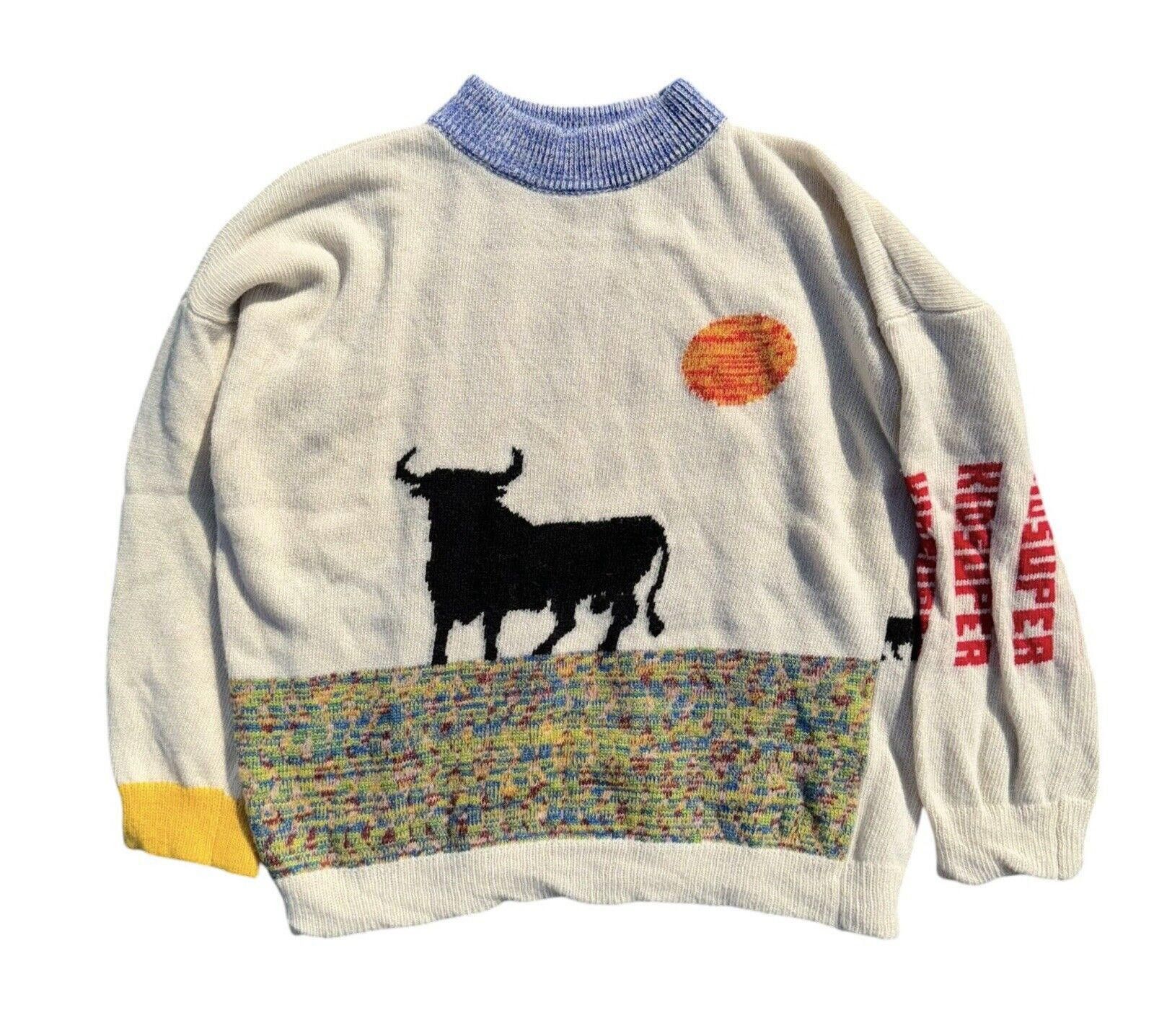 Designer KidSuper Studios Bull In A China Shop Knit Woven Sweater XL Size US XL / EU 56 / 4 - 1 Thumbnail