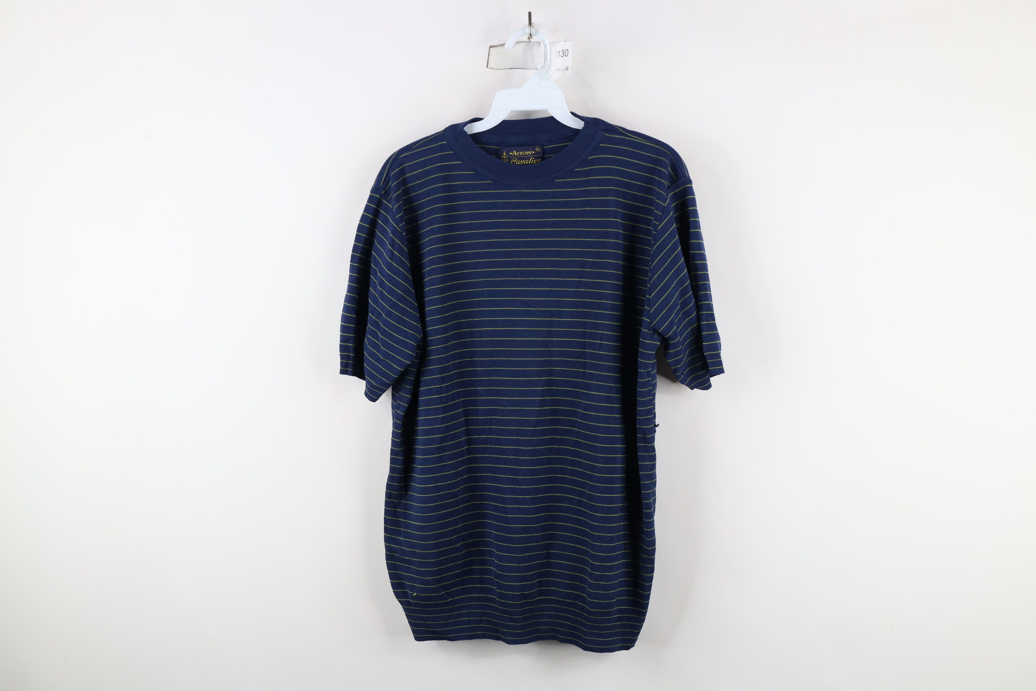 Vintage Vintage 50s 60s Streetwear Knit Striped T-Shirt Blue USA Size US M / EU 48-50 / 2 - 1 Thumbnail