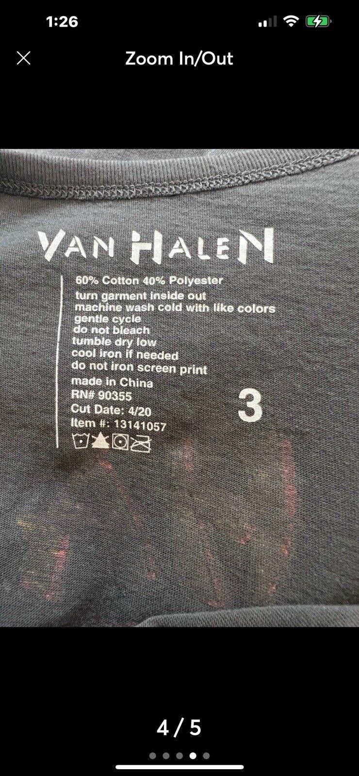 Designer Van Halen 1984 World Tour Woman’s Concert Tee Cold Shoulder Size US XXL / EU 58 / 5 - 4 Thumbnail