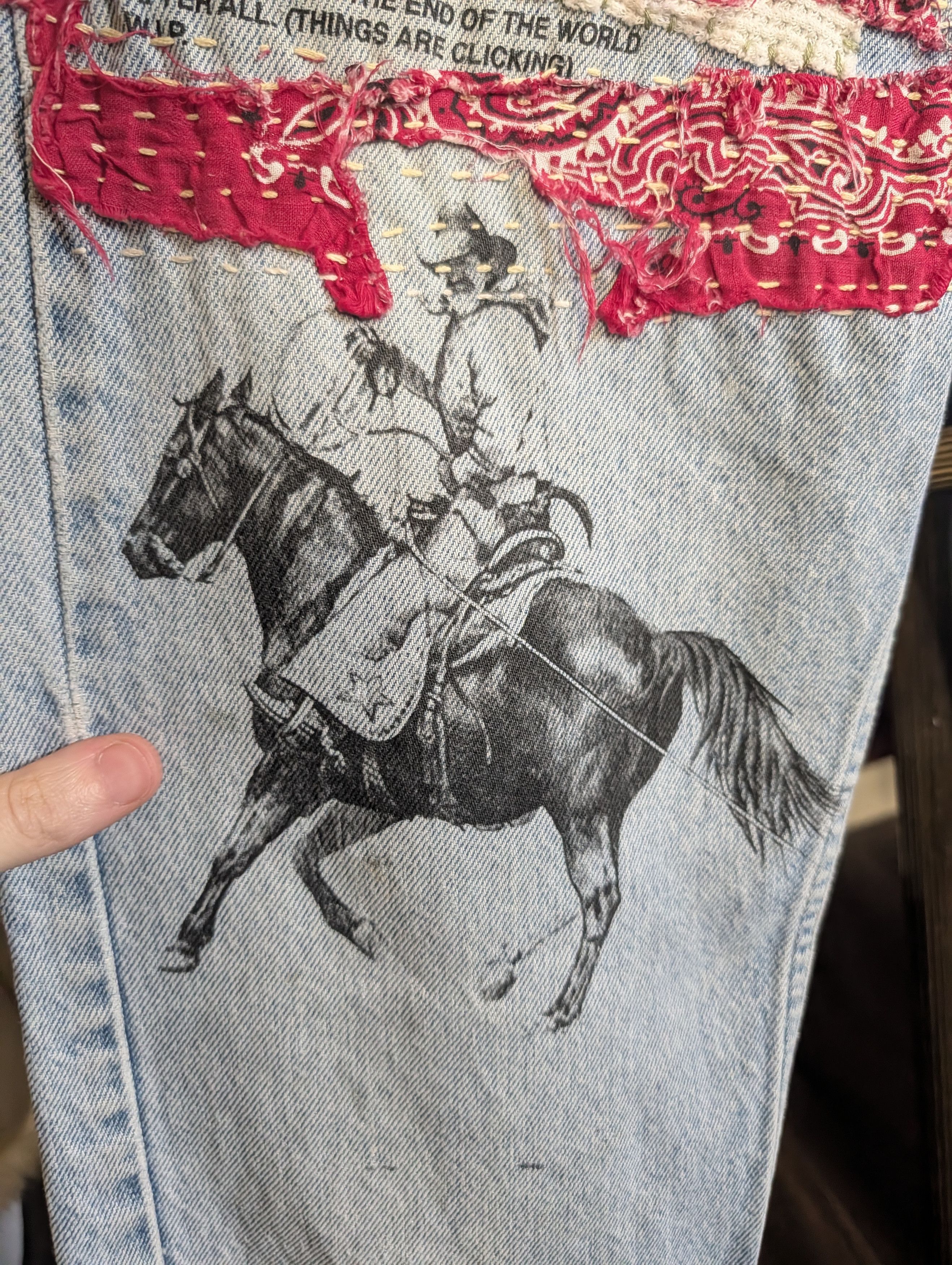 basketcase gallery x Levi's custom patched printed 505 orange tab jeans Size US 30 / EU 46 - 5 Thumbnail
