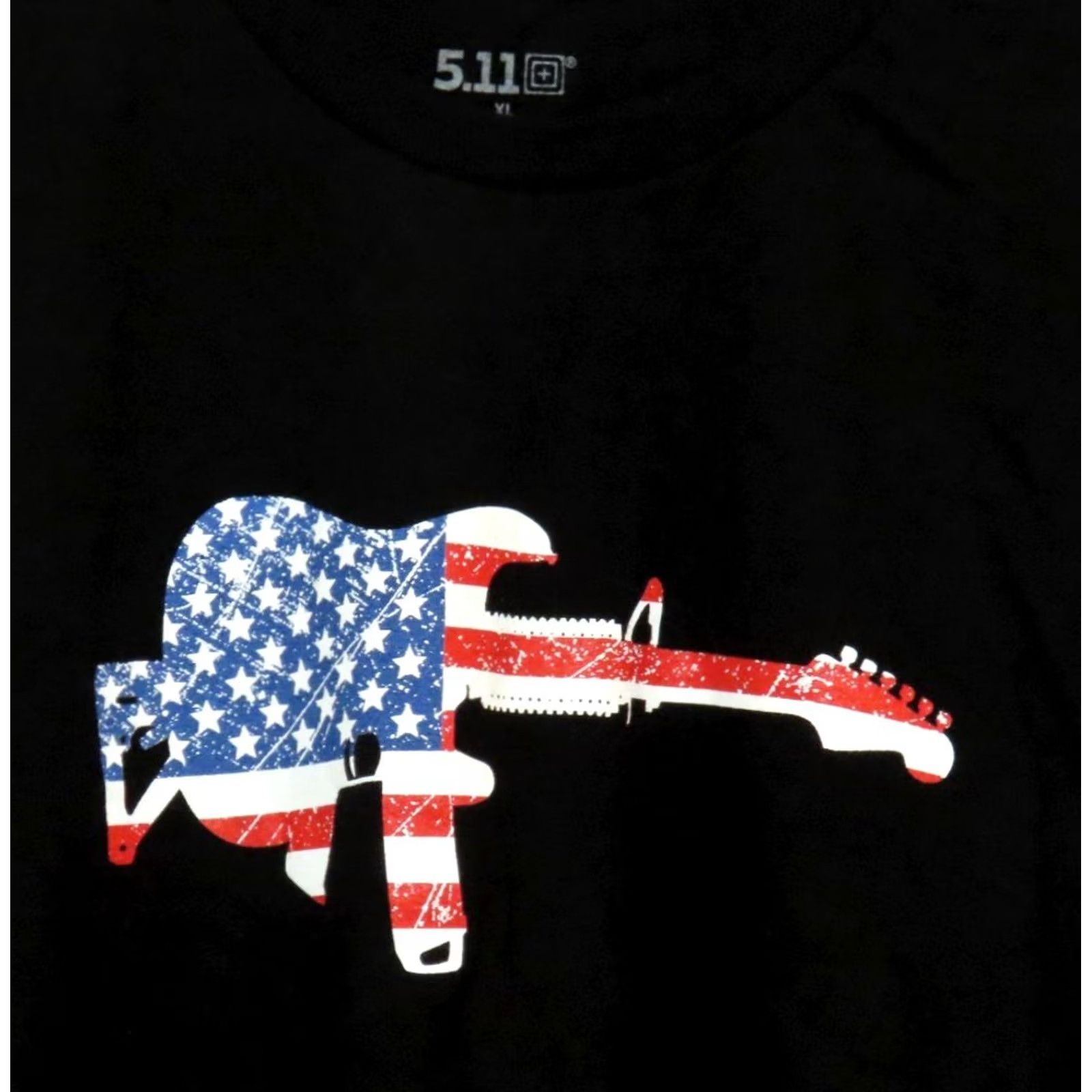 Vintage 511 Tactical Black XL T-Shirt Stage Camo Flag Guitar Short Sleeve Mens Size US XL / EU 56 / 4 - 2 Thumbnail
