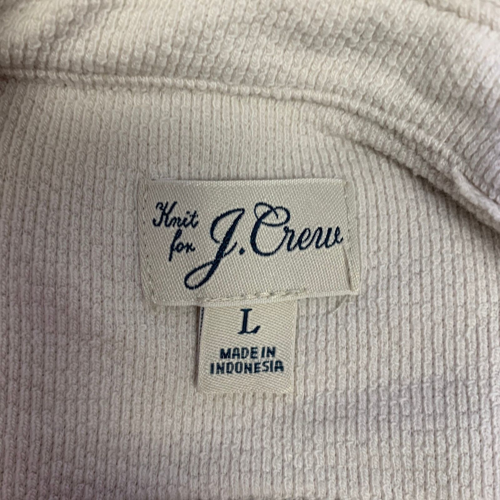 J.Crew J.CREW Size L Off White Knit Cotton Blend Long Sleeve Shirt Size US L / EU 52-54 / 3 - 5 Thumbnail
