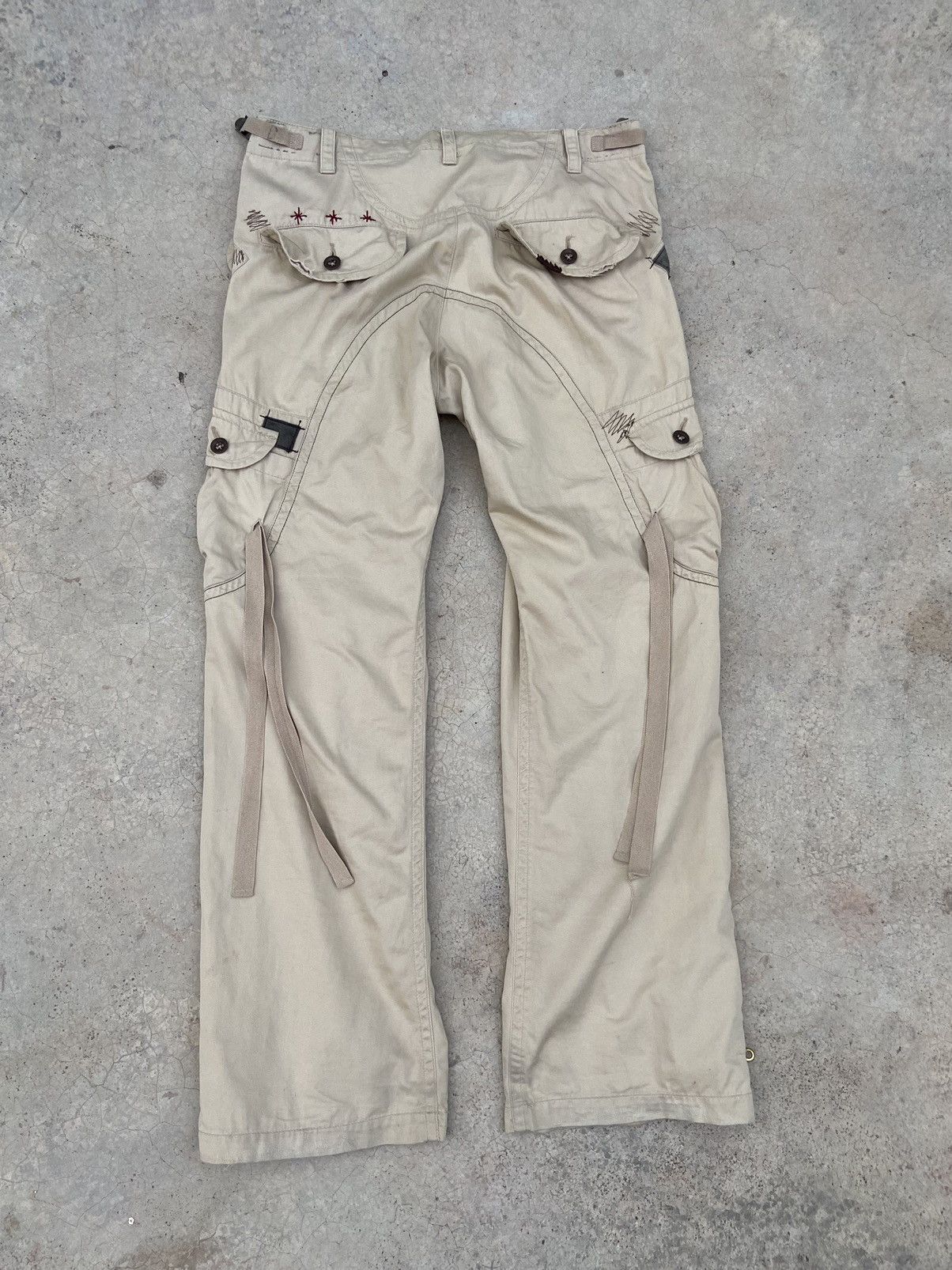 If Six Was Nine 🔥 Crystal Bush Cargo pants bondage hysteria distressed Size US 35 - 10 Thumbnail