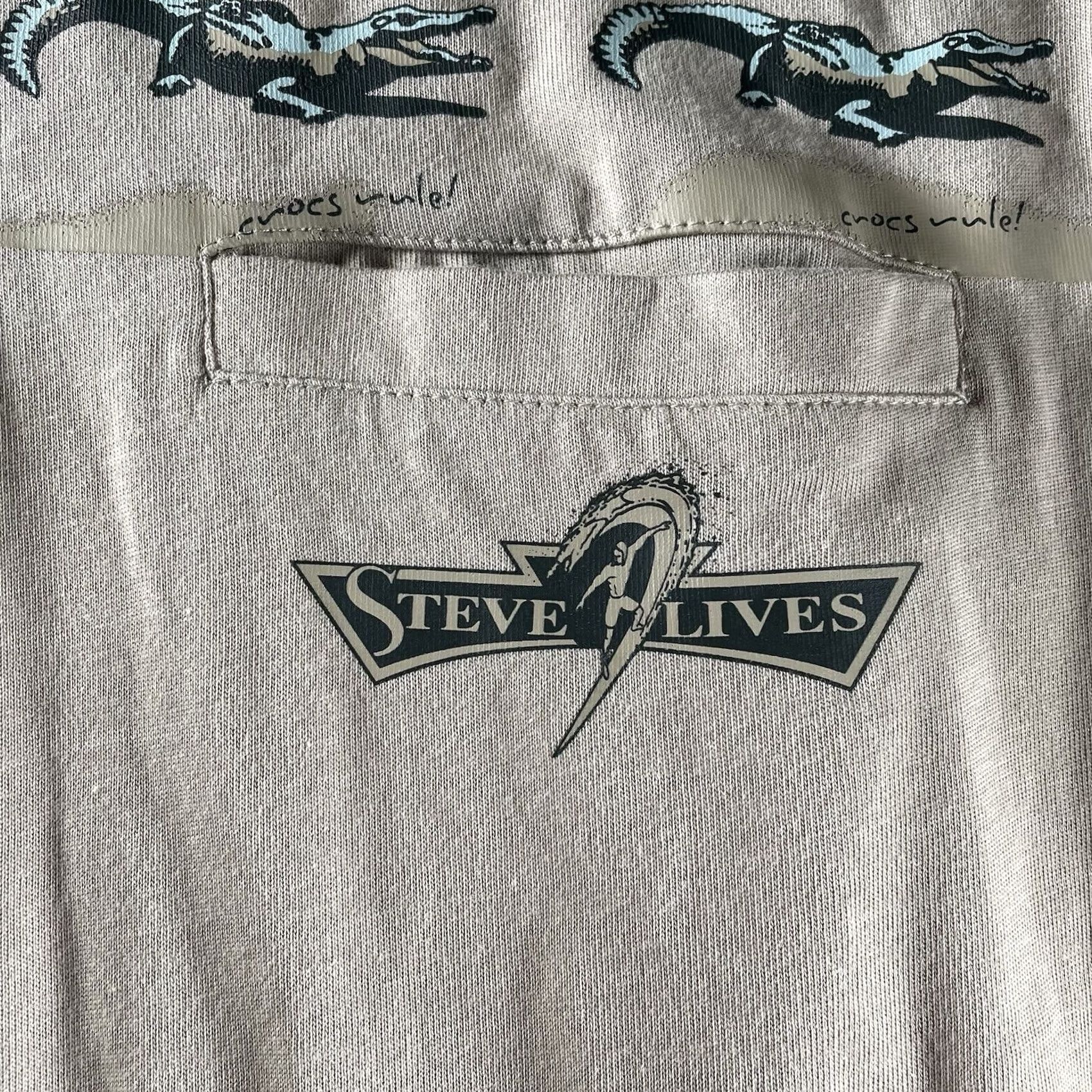 Vintage Steve Irwin Shirt Mens L Polo Australia Zoo Crocodile Hunter Steve Lives NEW Regular Beige Cotton Button-Up Short Sleeve Size US L / EU 52-54 / 3 - 5 Thumbnail