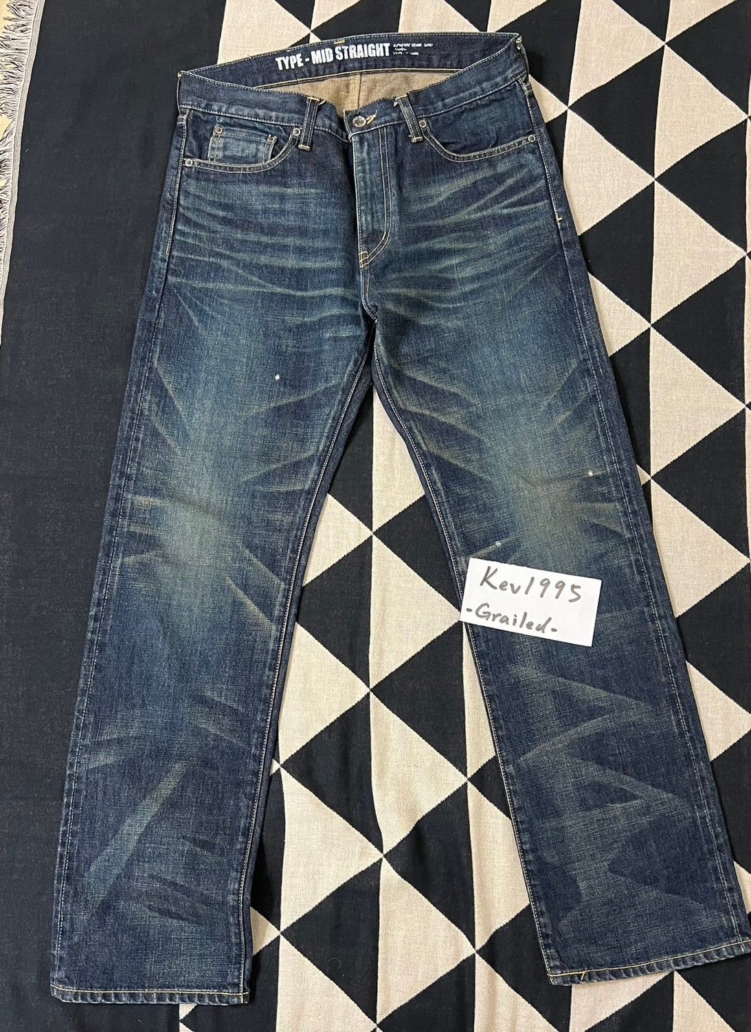 image of Neighborhood 12Ss Mid Straight Denim in Washed Navy, Men's (Size 30)