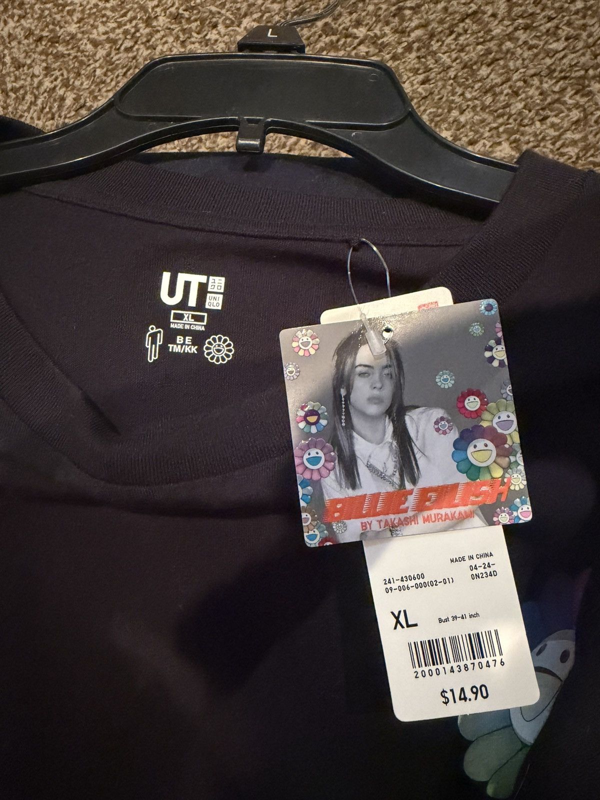 Billie Eilish × Takashi Murakami UNIQLO BILLIE EILISH TAKASHI MURAKAMI BLACK T-SHIRT Size US L / EU 52-54 / 3 - 3 Thumbnail
