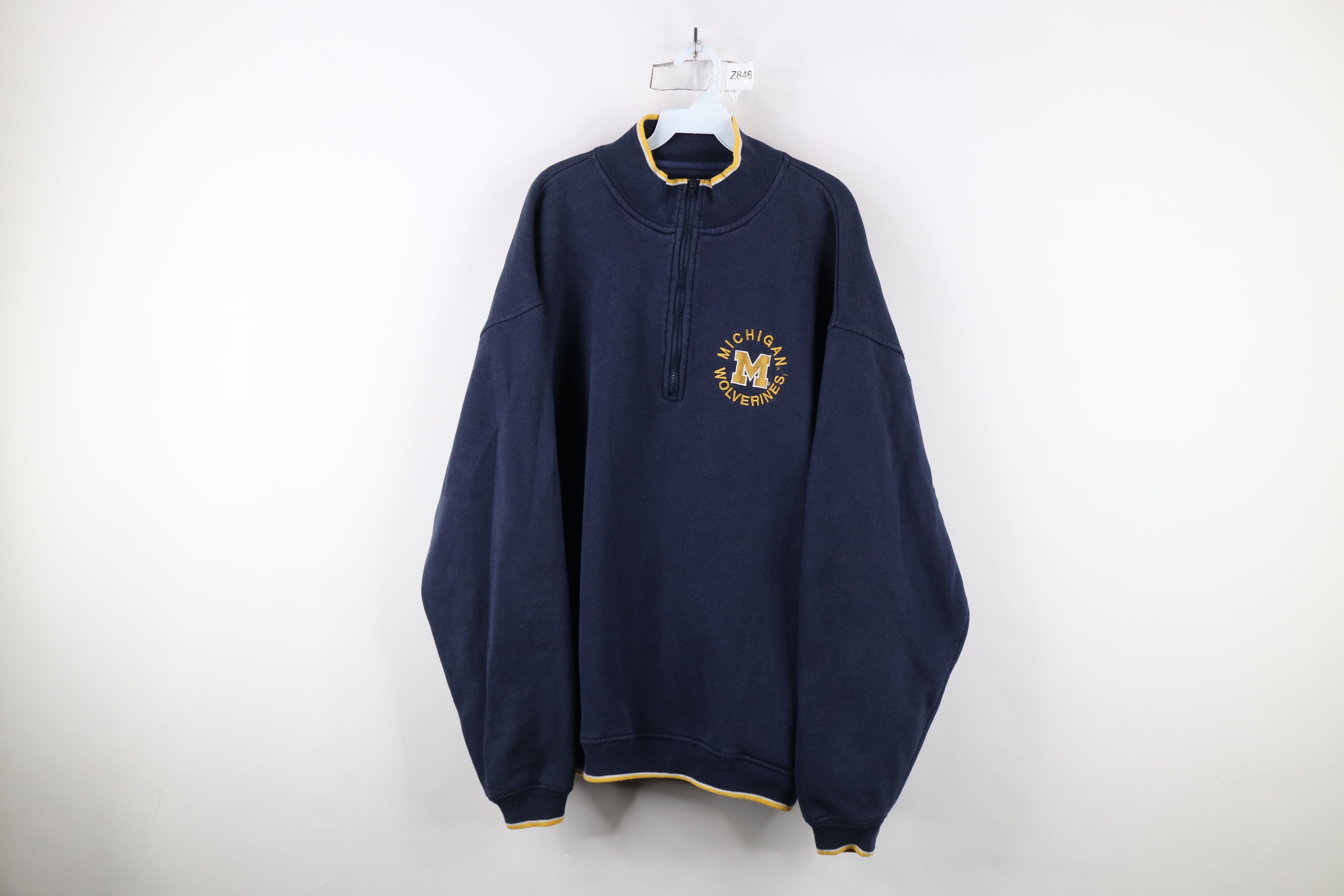 Vintage Vintage 90s University of Michigan Pullover Sweatshirt Size US XL / EU 56 / 4 - 1 Thumbnail