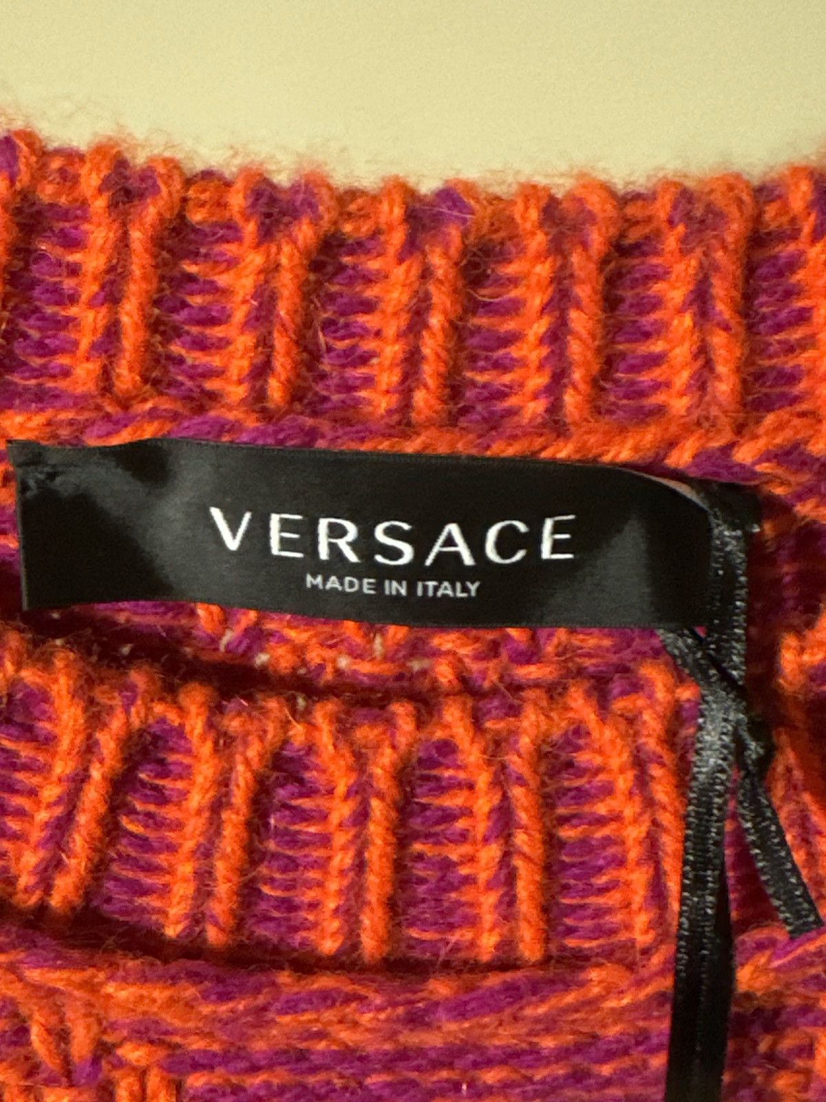 Versace Versace Runway Logo-Appliqué Argyle Knit Sweater Jumper Size US XL / EU 56 / 4 - 6 Thumbnail