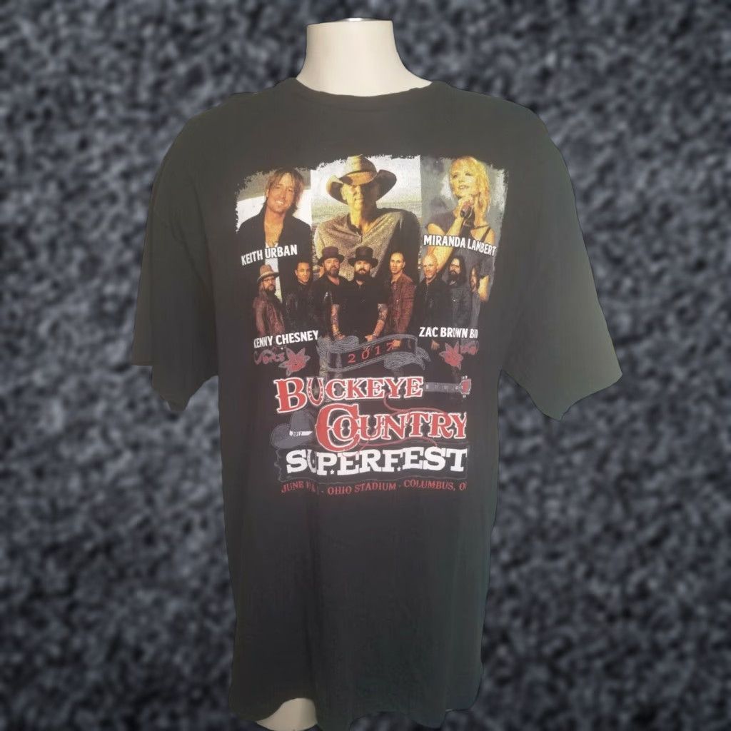 Gildan VINTAGE Gildan Men's T-Shirt 2XL Black Buckeye Country Superfest 2017 Concert Western Music Graphic Short Sleeve Size US XXL / EU 58 / 5 - 1 Thumbnail