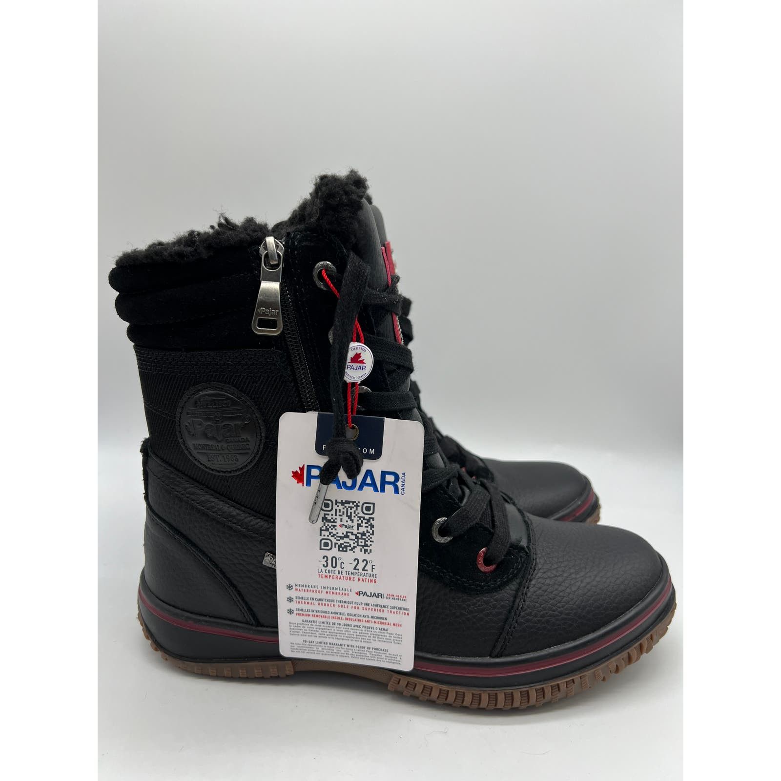image of Pajar Tour Winter Boots Black Waterproof Men's Size 8 New