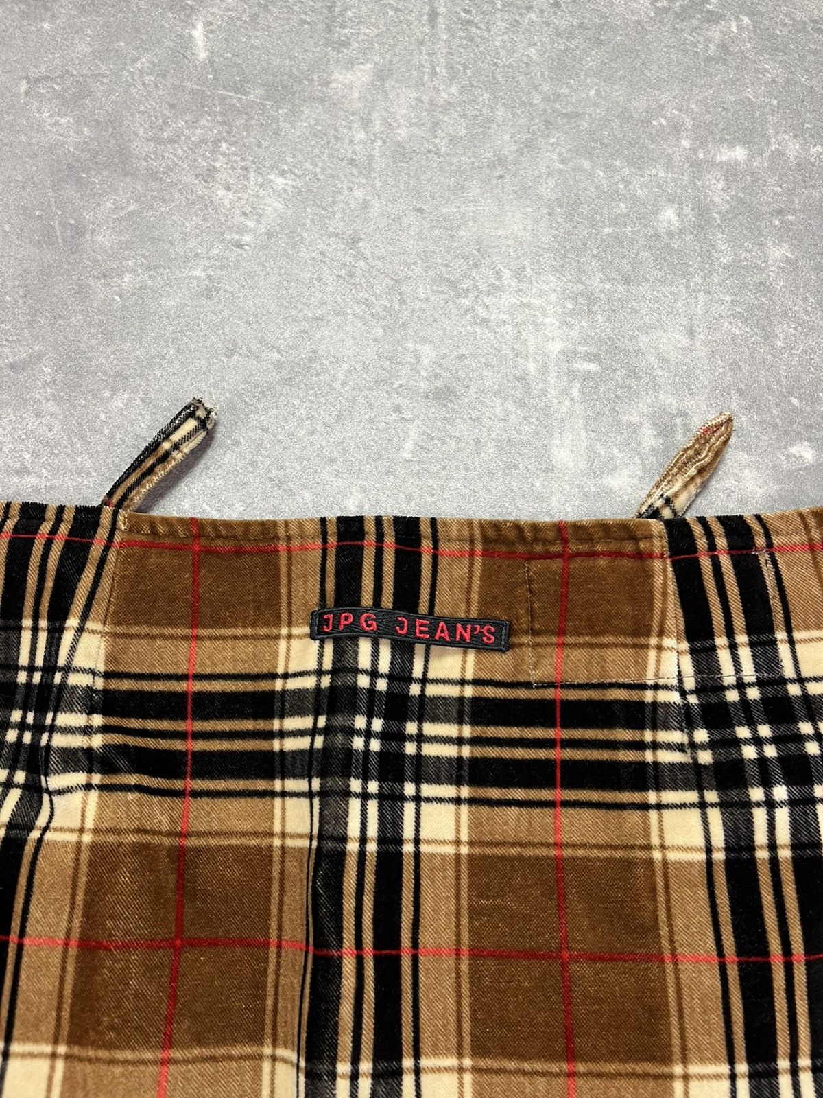 Jean Paul Gaultier 00s Jean Paul Gaultier Double Zipper Checkered Velvet Skirt Size 28" / US 6 / IT 42 - 10 Thumbnail