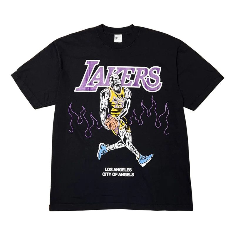image of Warren Lotas Lebron Lakers Tee in Black, Men's (Size Medium)