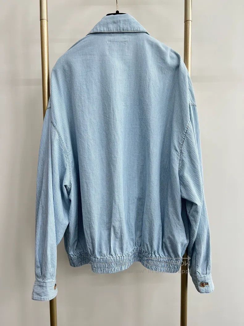 Miu Miu Miu Miu 38 Light blue striped soft denim jacket Size M / US 6-8 / IT 42-44 - 2 Thumbnail