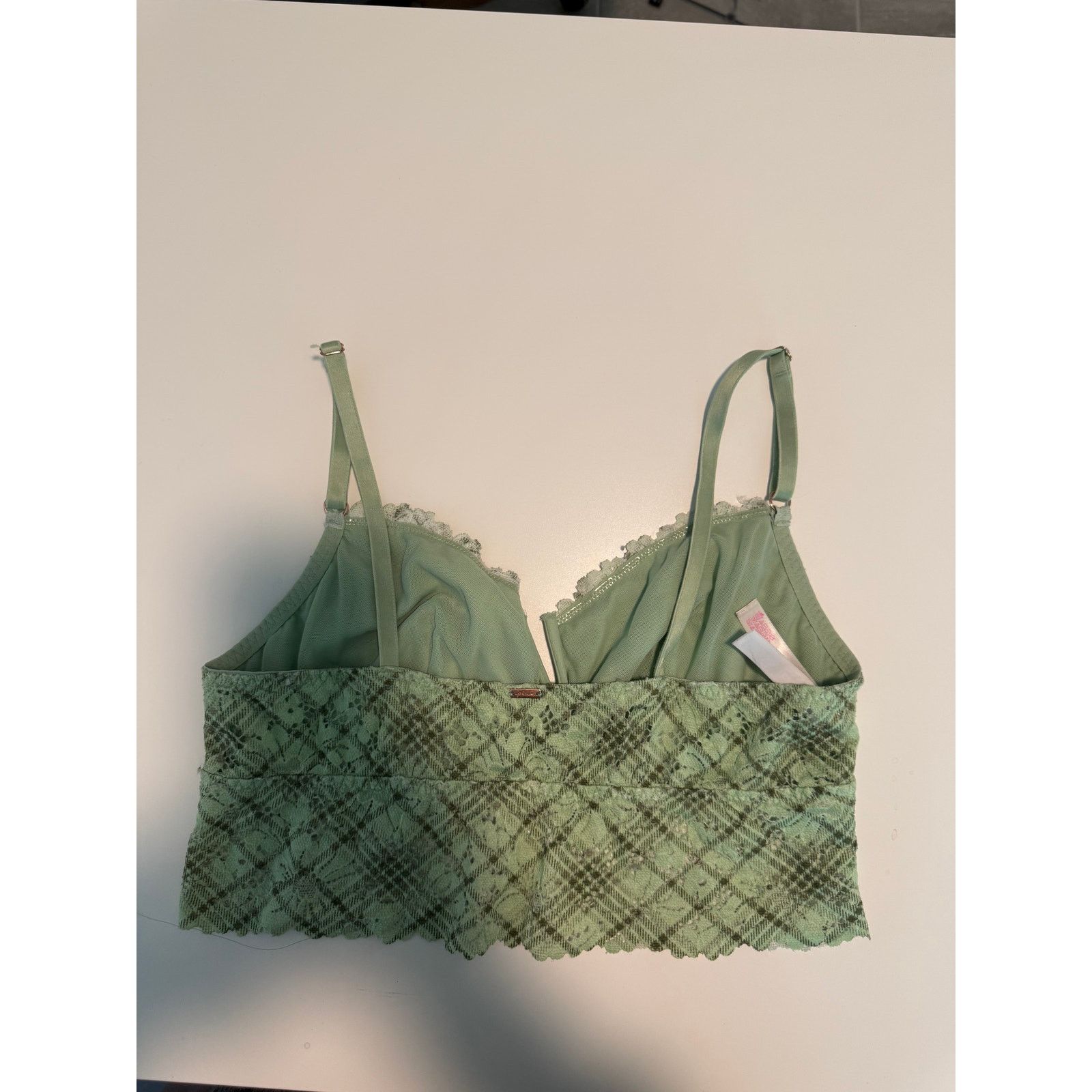 Victoria's Secret Victoria's Secret Plaid Lace Bralette Women Green L - C017 Size ONE SIZE - 3 Thumbnail