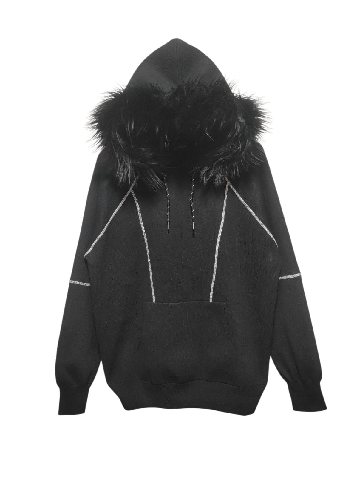 If Six Was Nine Aletk black Fur Hoodie LGB IfSixWasNine style Size US M / EU 48-50 / 2 - 1 Thumbnail