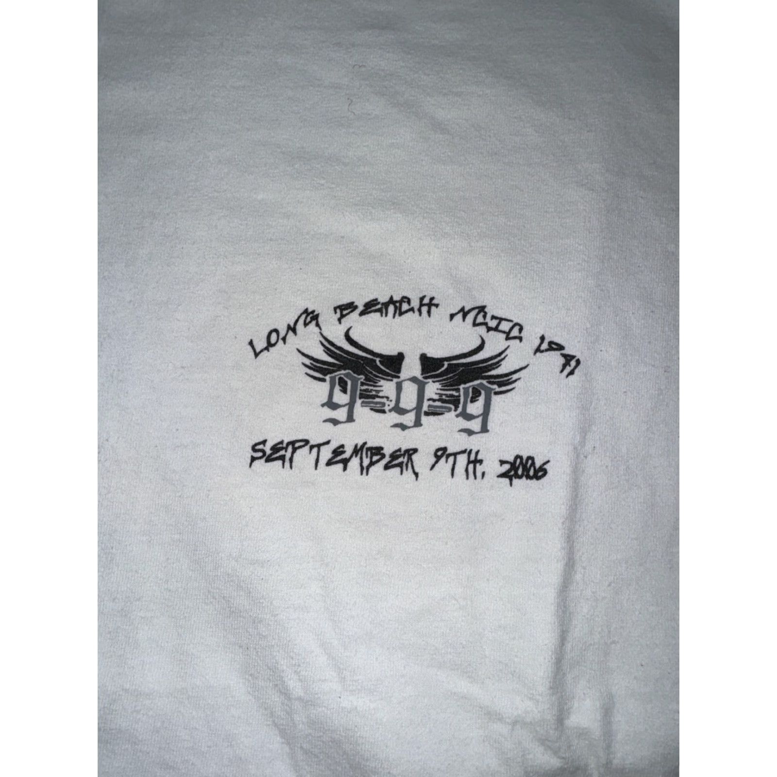 Vintage VINTAGE Y2K Motorcycle Long Sleeve Flames Skulls 2XL White Men Long Beach Graphic T-Shirt Size US XXL / EU 58 / 5 - 3 Thumbnail