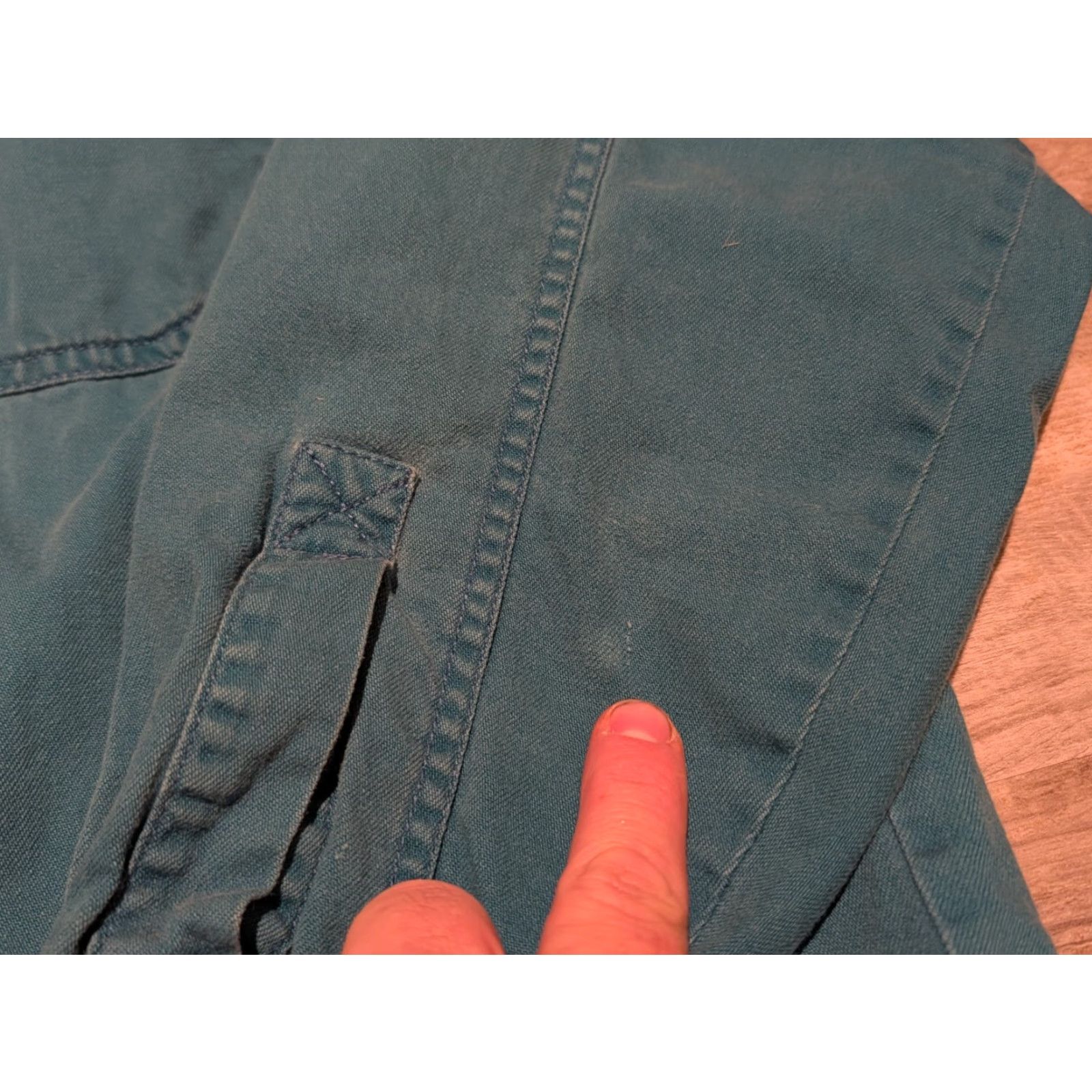 Levi's VINTAGE Levi's Teal Green Collared Work Shirt Button Front Long Sleeve Mens M Size US M / EU 48-50 / 2 - 4 Thumbnail
