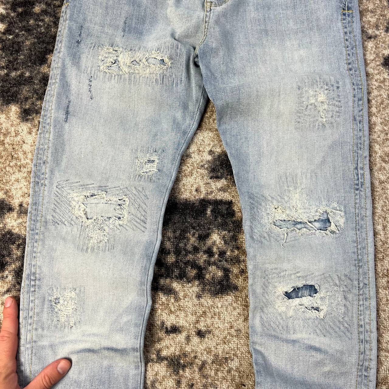 Represent Clo. Represent Distressed Style Blue Denim Jeans Streetwear Y2K Size US 34 / EU 50 - 5 Thumbnail
