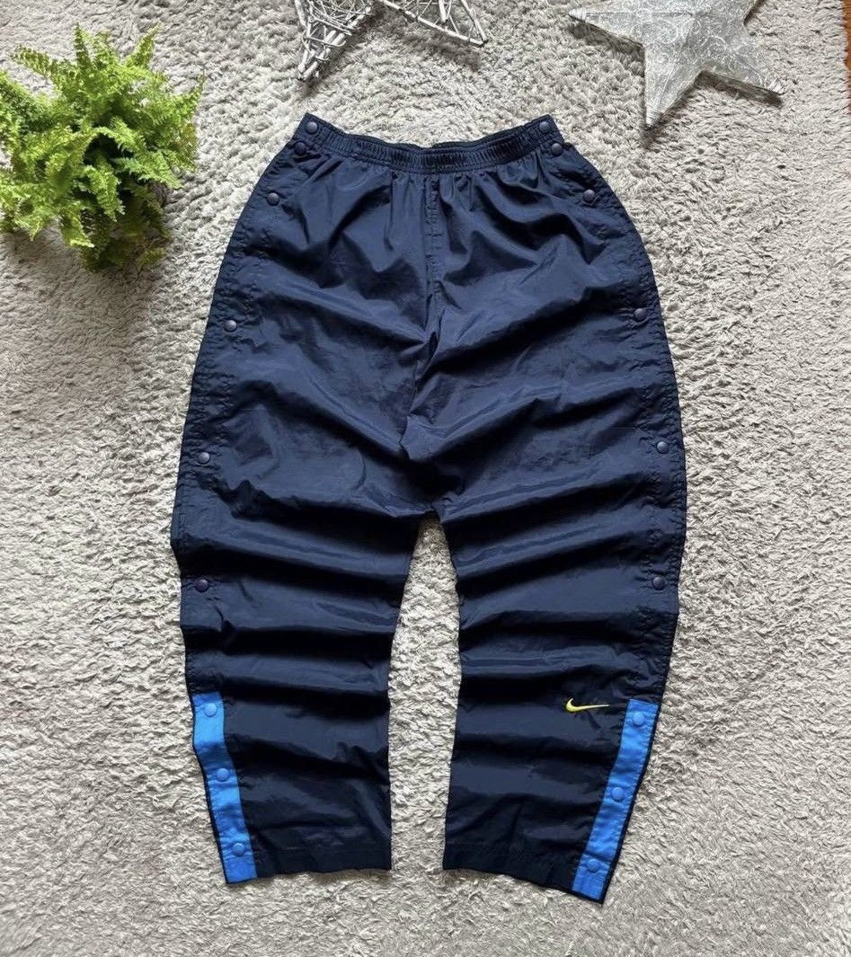Nike 90s Nike Vintage Retro Track Swoosh Logo Drill Pants Rare Size US 33 - 2 Thumbnail