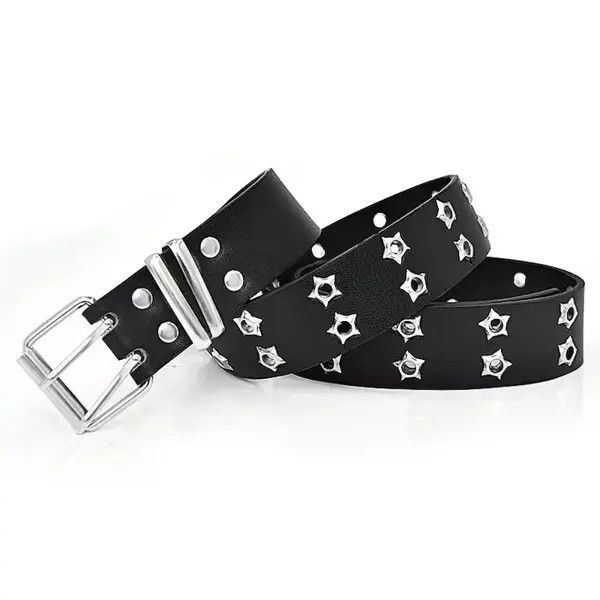 image of Unbrnd Dark Brown Star Eye Rivet Belt, Men's