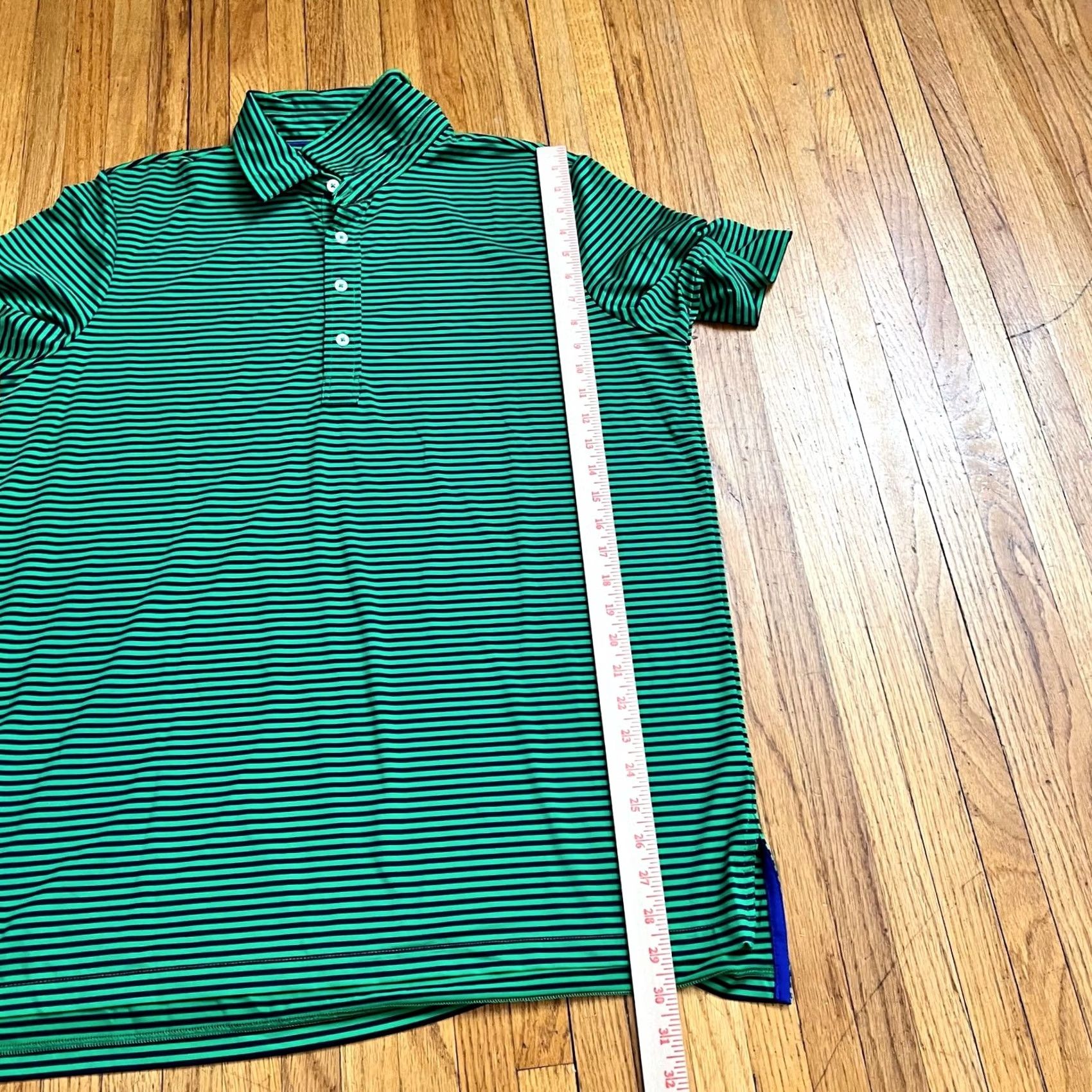 RLX Ralph Lauren RLX Ralph Lauren Polo Shirt Mens Large Performance Stripe Blue Green Golf Size US L / EU 52-54 / 3 - 7 Thumbnail