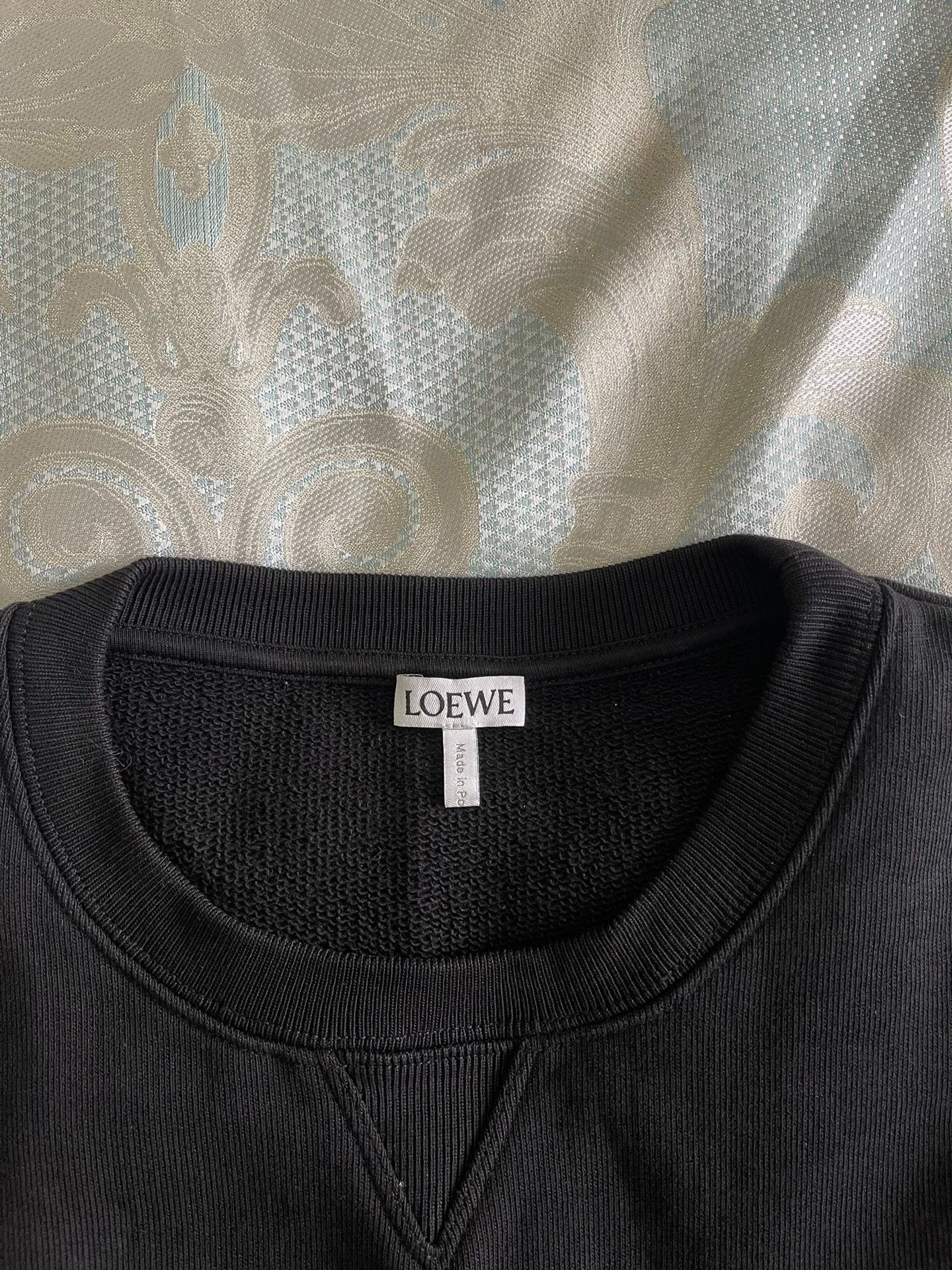 Loewe LOEWE Classic Large Logo Embroidered Black Sweatshirt L Size US L / EU 52-54 / 3 - 3 Thumbnail