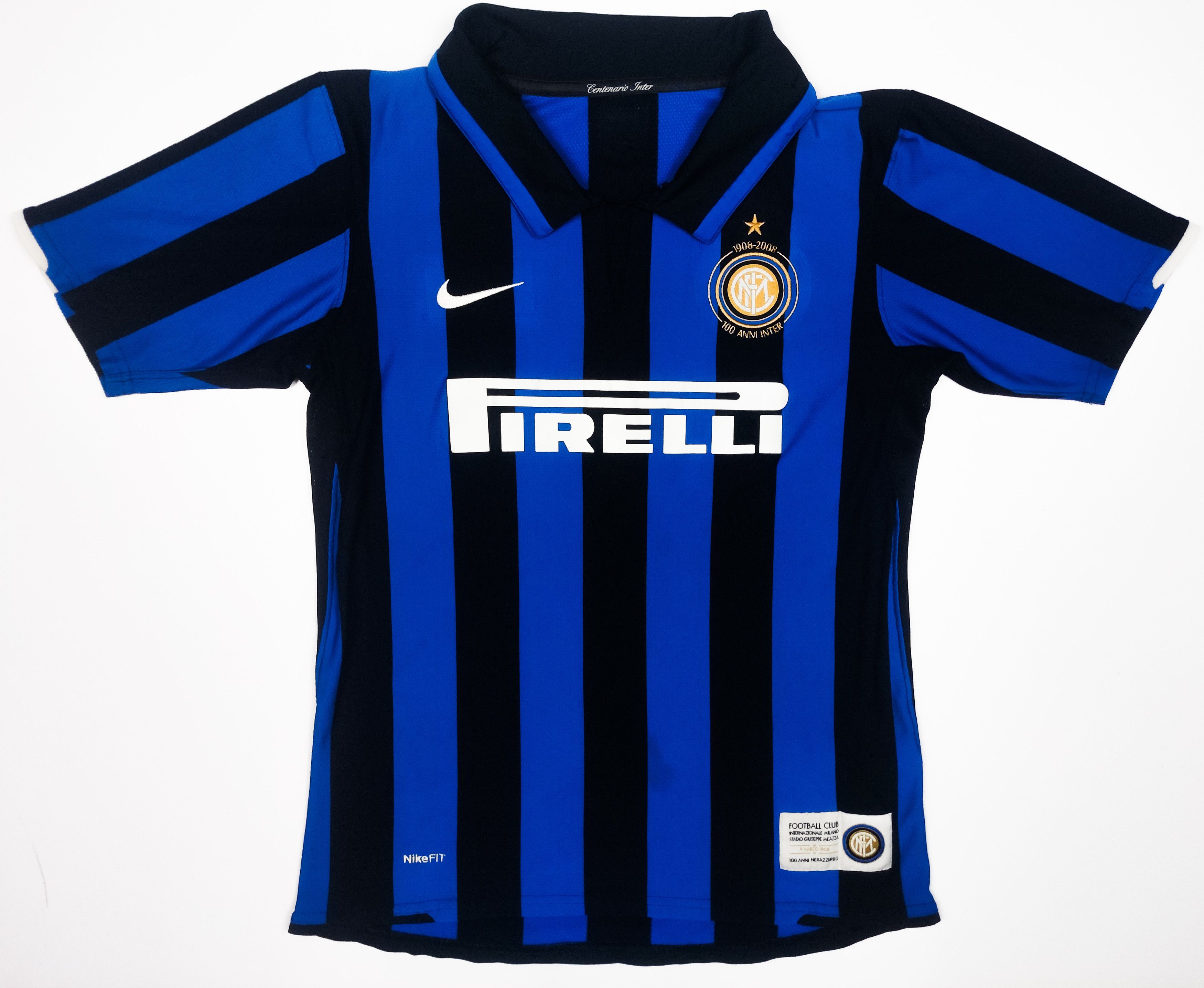 Nike Inter Milan 2007 2008 Nike Home Shirt Kit Jersey Pirelli Size US S / EU 44-46 / 1 - 1 Thumbnail