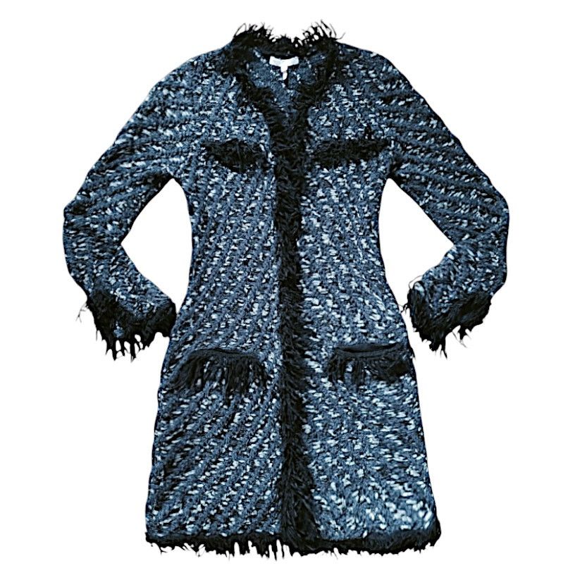 Maje Blue/Silver Cardigan Sweater Size S