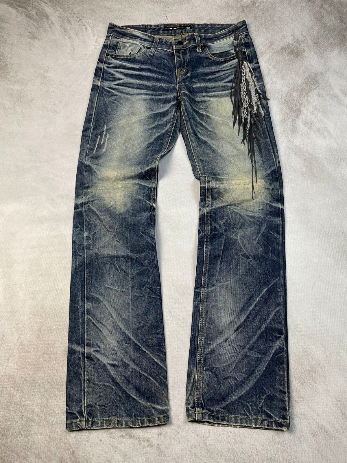 Tornado Mart 2000s Crojin Clawmark Distressed Vkei Style Denim Size US 30 / EU 46 - 1 Thumbnail