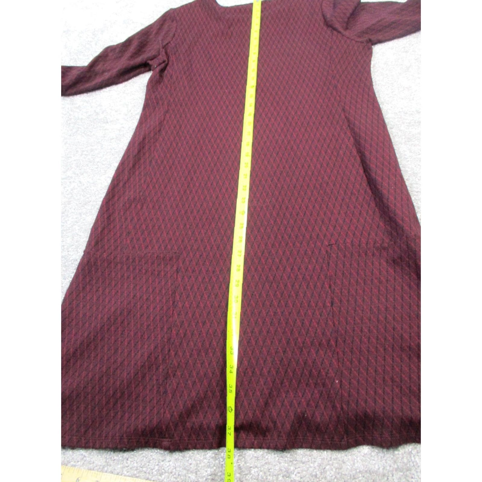 J. Jill J.Jill Shirt Dress Womens Small Burgundy Solid 3/4 Sleeve Round Neck Knee Length Viscose Pullover Casual Dress Size S / US 4 / IT 40 - 7 Thumbnail