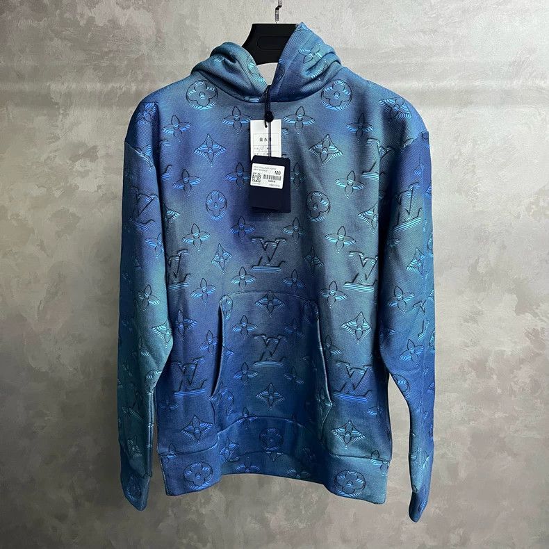 Louis Vuitton Louis Vuitton Blue Logo Print Sweatshirt - dmc Size US M / EU 48-50 / 2 - 1 Thumbnail