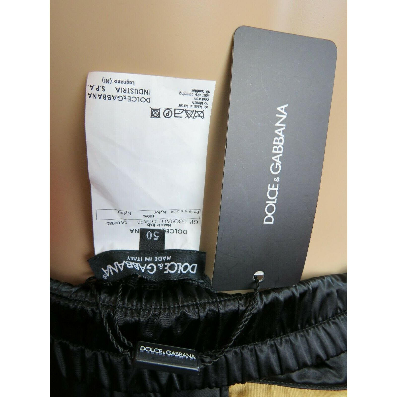 Dolce & Gabbana DOLCE GABBANA GOLD BLACK NYLON THAI EAGLE SPORT PANTS 54 IT Size US 38 / EU 54 - 12 Thumbnail