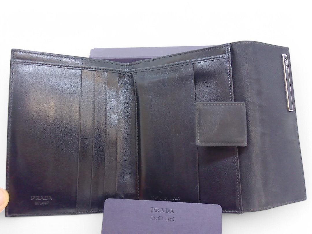 Prada Prada - Black Wallet Bifold Square Logo Canvas Size ONE SIZE - 2 Thumbnail