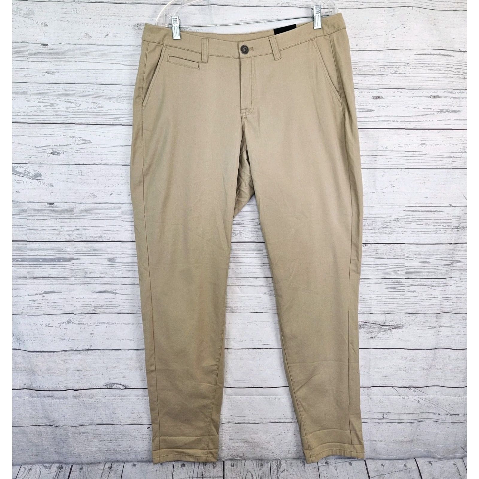 Vintage Lane Bryant Womens Chino Pants Sz 14 Tan Cotton Blend Flat Front 32in Inseam Womens Boyfriend Straight Casual Pants Size 14 Brown Size 36" / US 14 / IT 50 - 2 Thumbnail