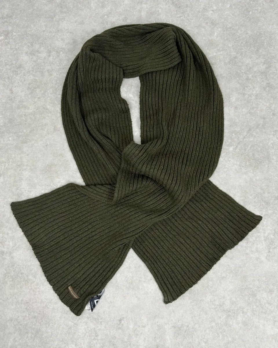 Dolce & Gabbana AW2003 Dolce & Gabbana Khaki Wool Ribbed Knit Scarf Size ONE SIZE - 1 Thumbnail