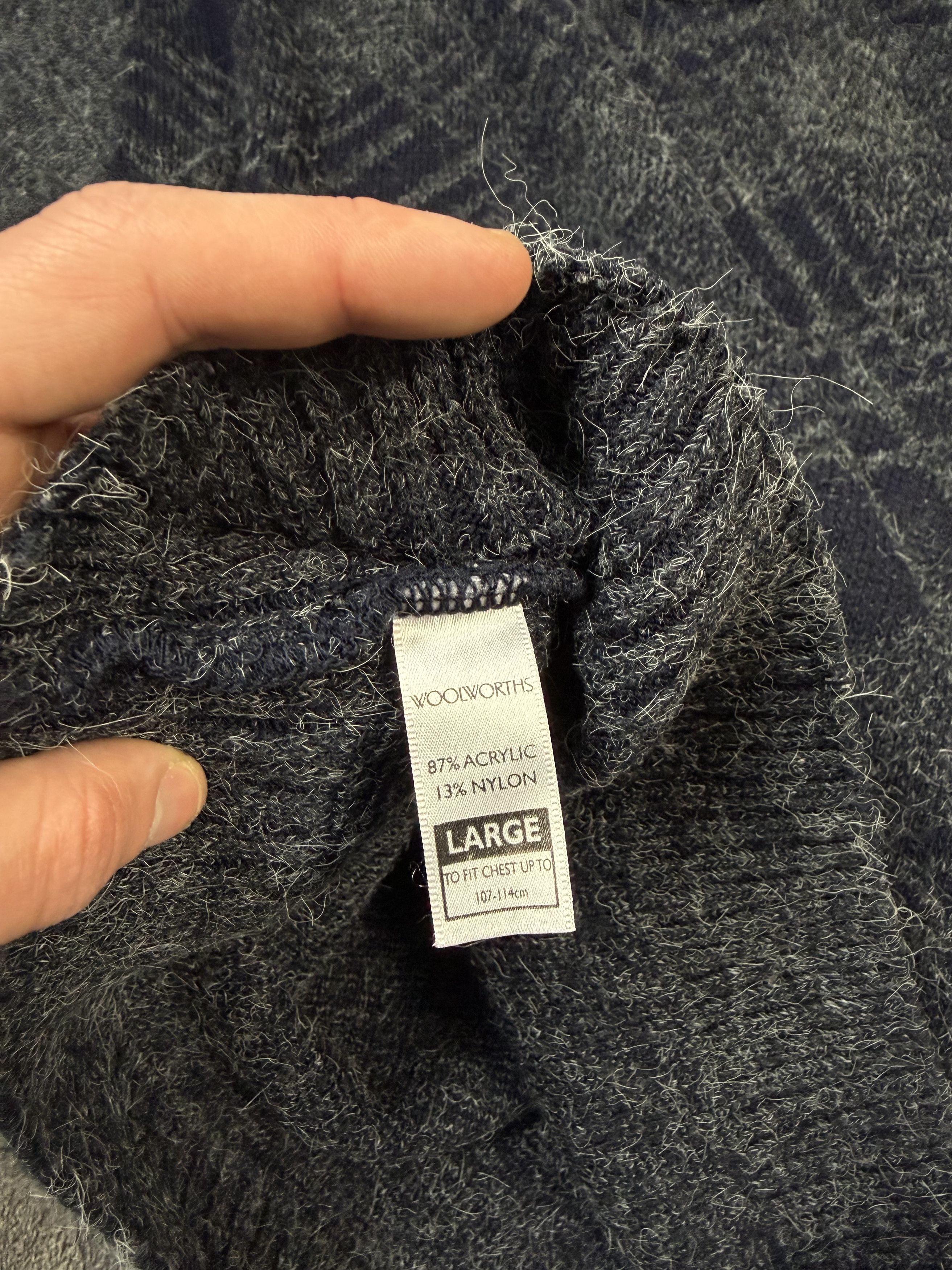 If Six Was Nine Y2K Mohair Avant Garde Grey Sweater 2000s Style Size US L / EU 52-54 / 3 - 7 Thumbnail