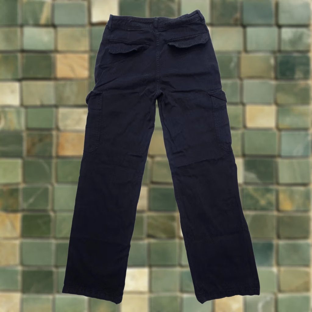 Zara Zara Cargo High Rise Straight Leg Pants Womens 4 Black 100% Cotton 31" Inseam Size 27" / US 4 / IT 40 - 1 Thumbnail
